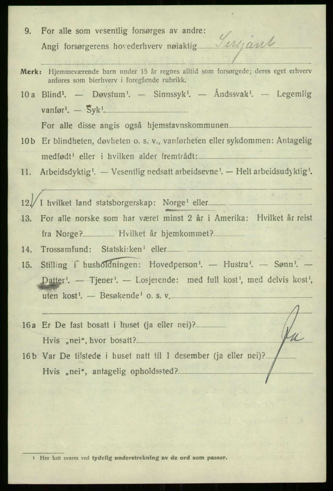 SAB, 1920 census for Bergen, 1920, p. 204367