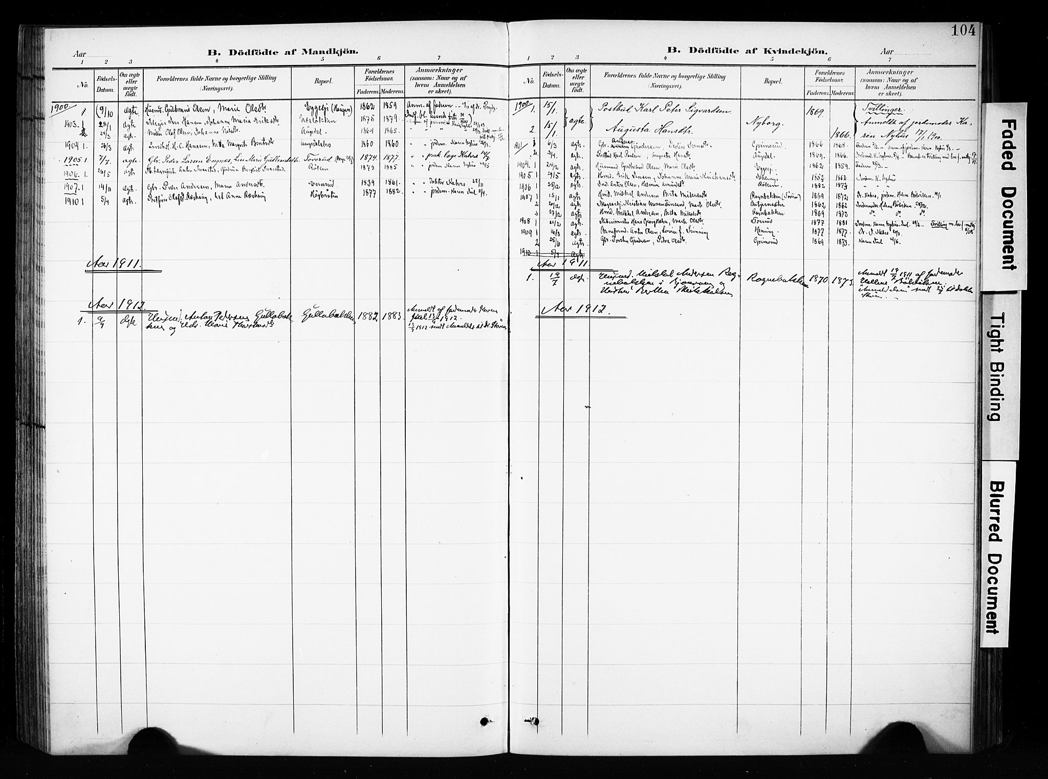 Brandbu prestekontor, AV/SAH-PREST-114/H/Ha/Haa/L0001: Parish register (official) no. 1, 1900-1912, p. 104