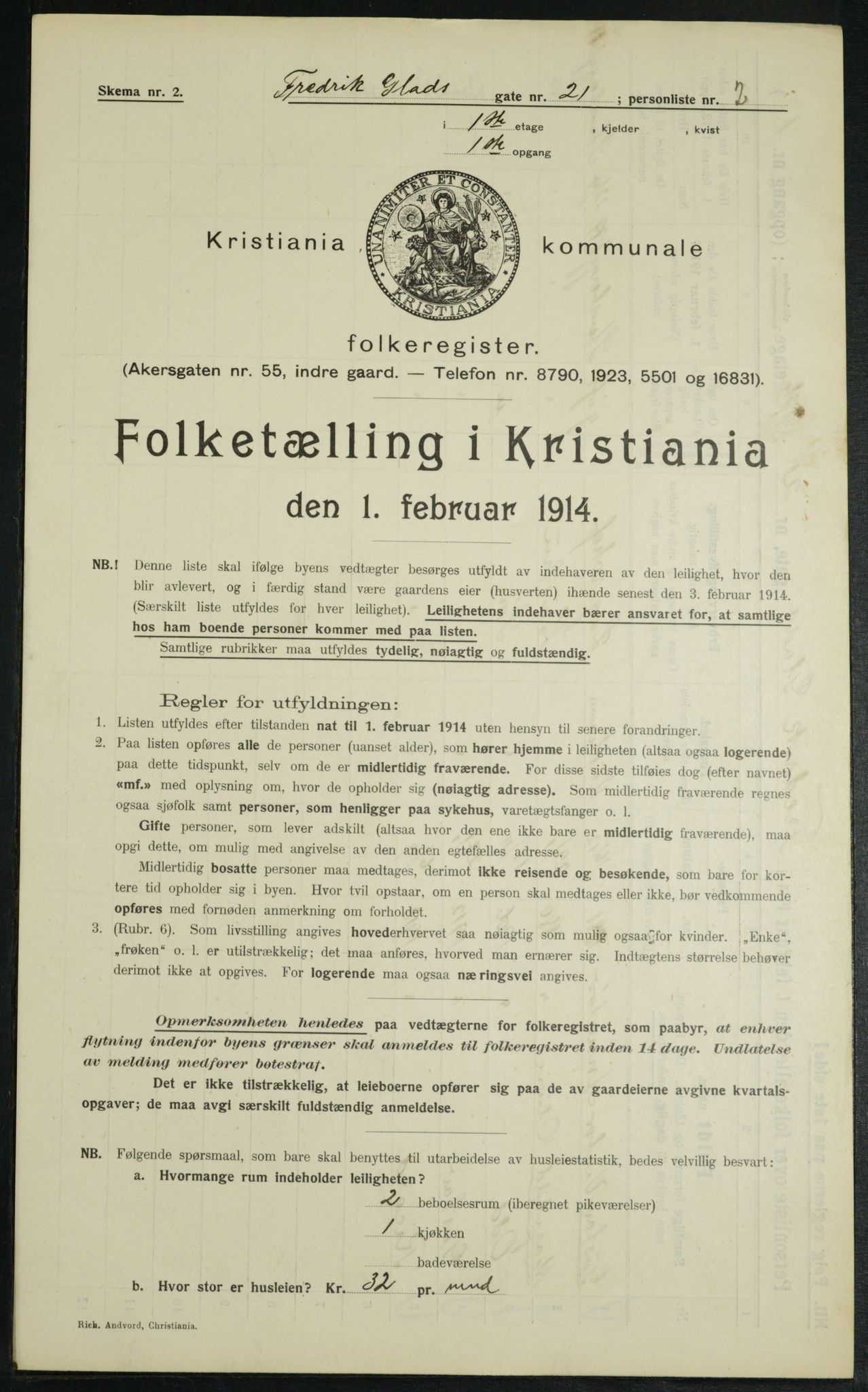 OBA, Municipal Census 1914 for Kristiania, 1914, p. 26784