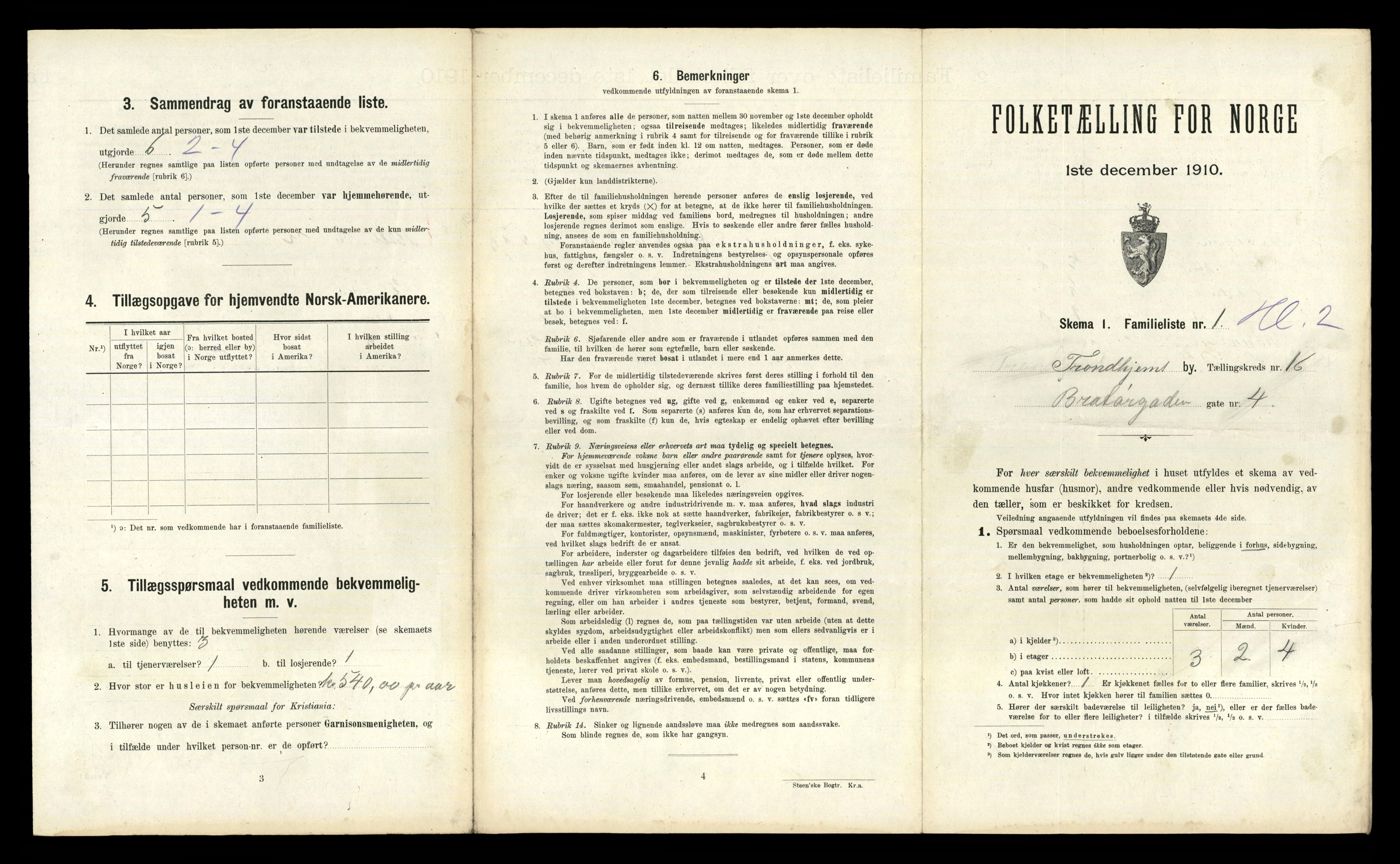 RA, 1910 census for Trondheim, 1910, p. 5895