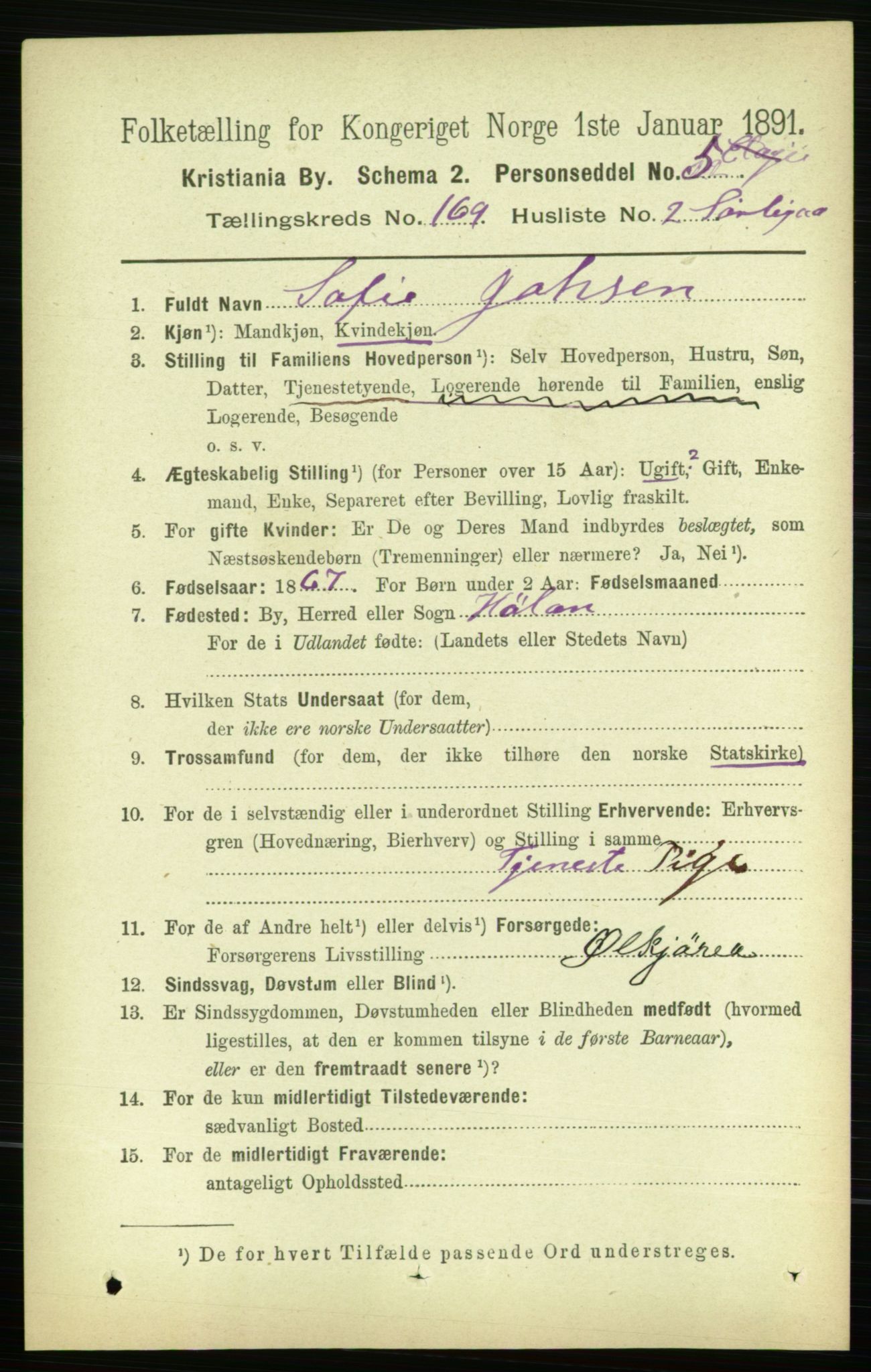 RA, 1891 census for 0301 Kristiania, 1891, p. 98906