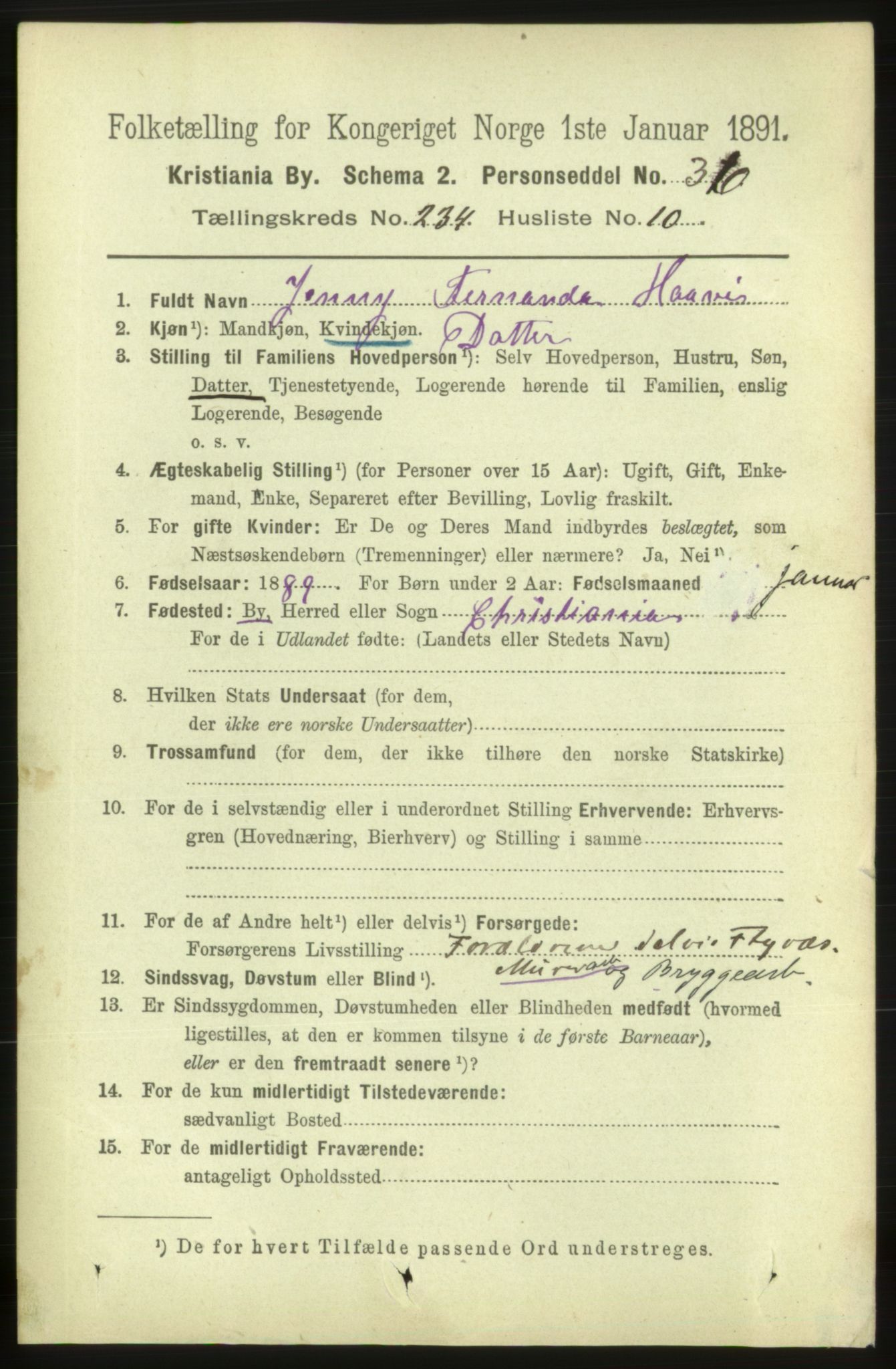 RA, 1891 census for 0301 Kristiania, 1891, p. 143751