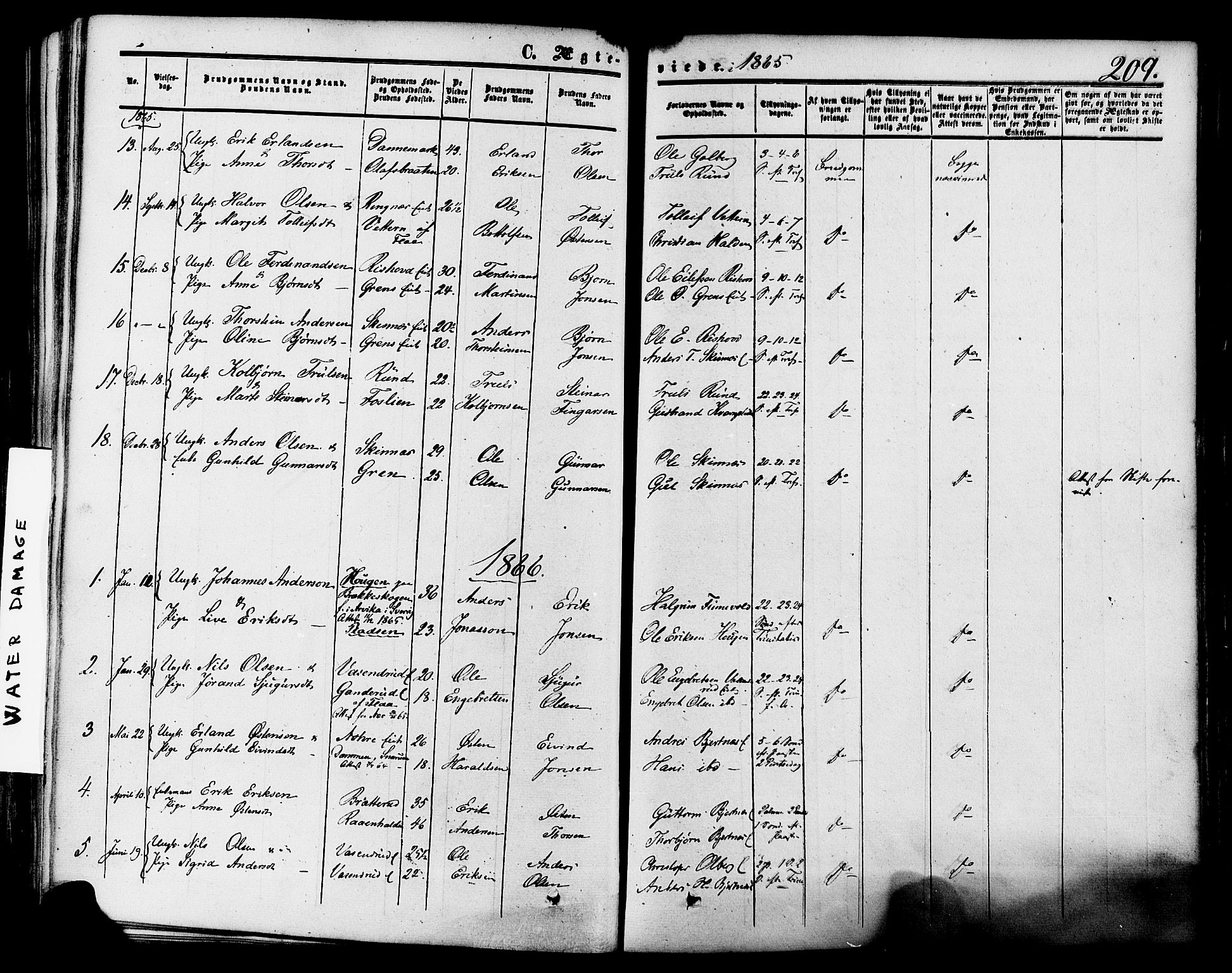 Krødsherad kirkebøker, SAKO/A-19/F/Fa/L0003: Parish register (official) no. 3, 1851-1872, p. 209