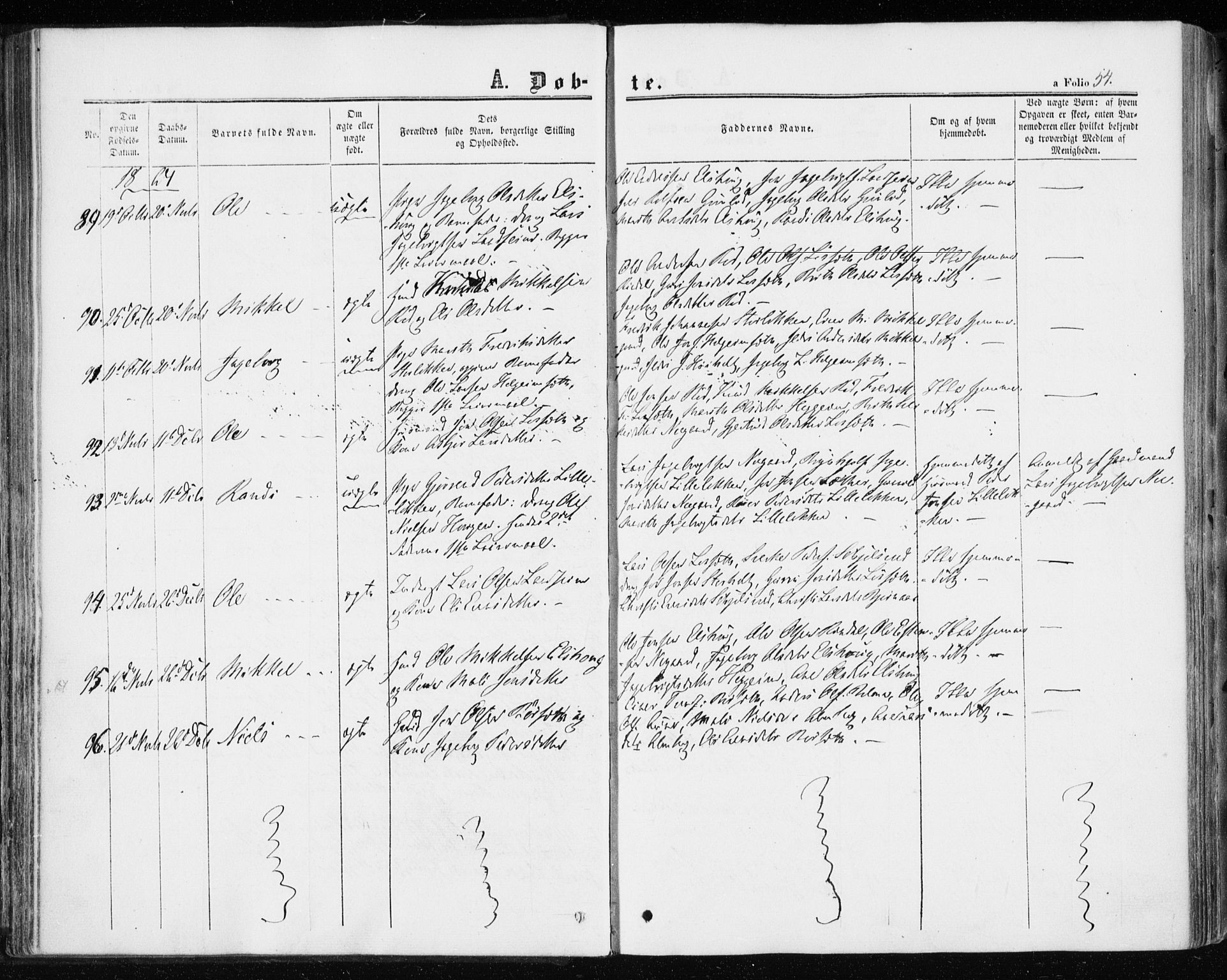 Ministerialprotokoller, klokkerbøker og fødselsregistre - Møre og Romsdal, AV/SAT-A-1454/598/L1067: Parish register (official) no. 598A01, 1858-1871, p. 54