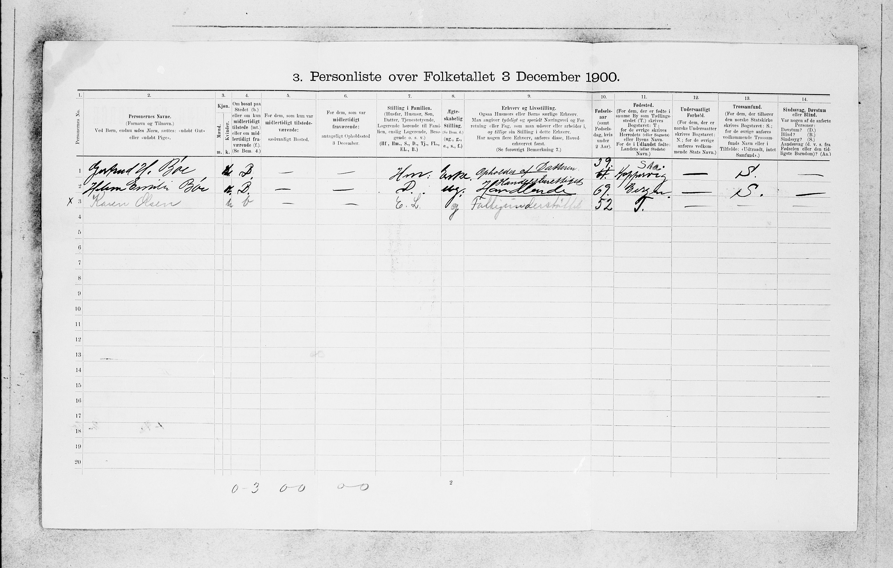 SAB, 1900 census for Bergen, 1900, p. 13658