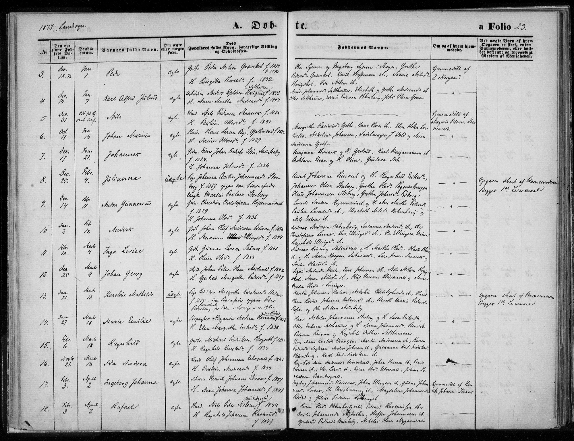 Ministerialprotokoller, klokkerbøker og fødselsregistre - Nord-Trøndelag, SAT/A-1458/720/L0187: Parish register (official) no. 720A04 /2, 1875-1879, p. 23