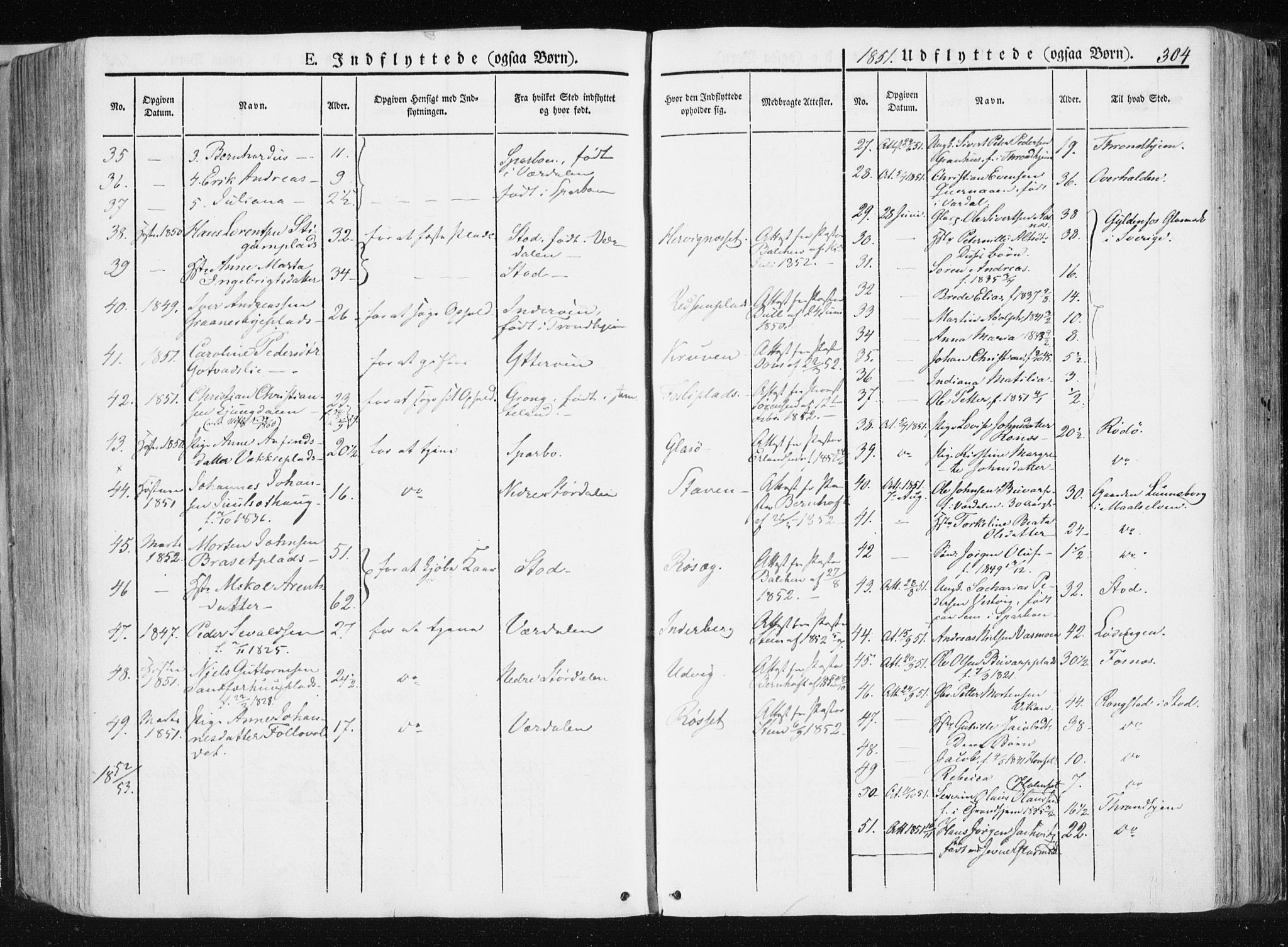 Ministerialprotokoller, klokkerbøker og fødselsregistre - Nord-Trøndelag, SAT/A-1458/741/L0393: Parish register (official) no. 741A07, 1849-1863, p. 304