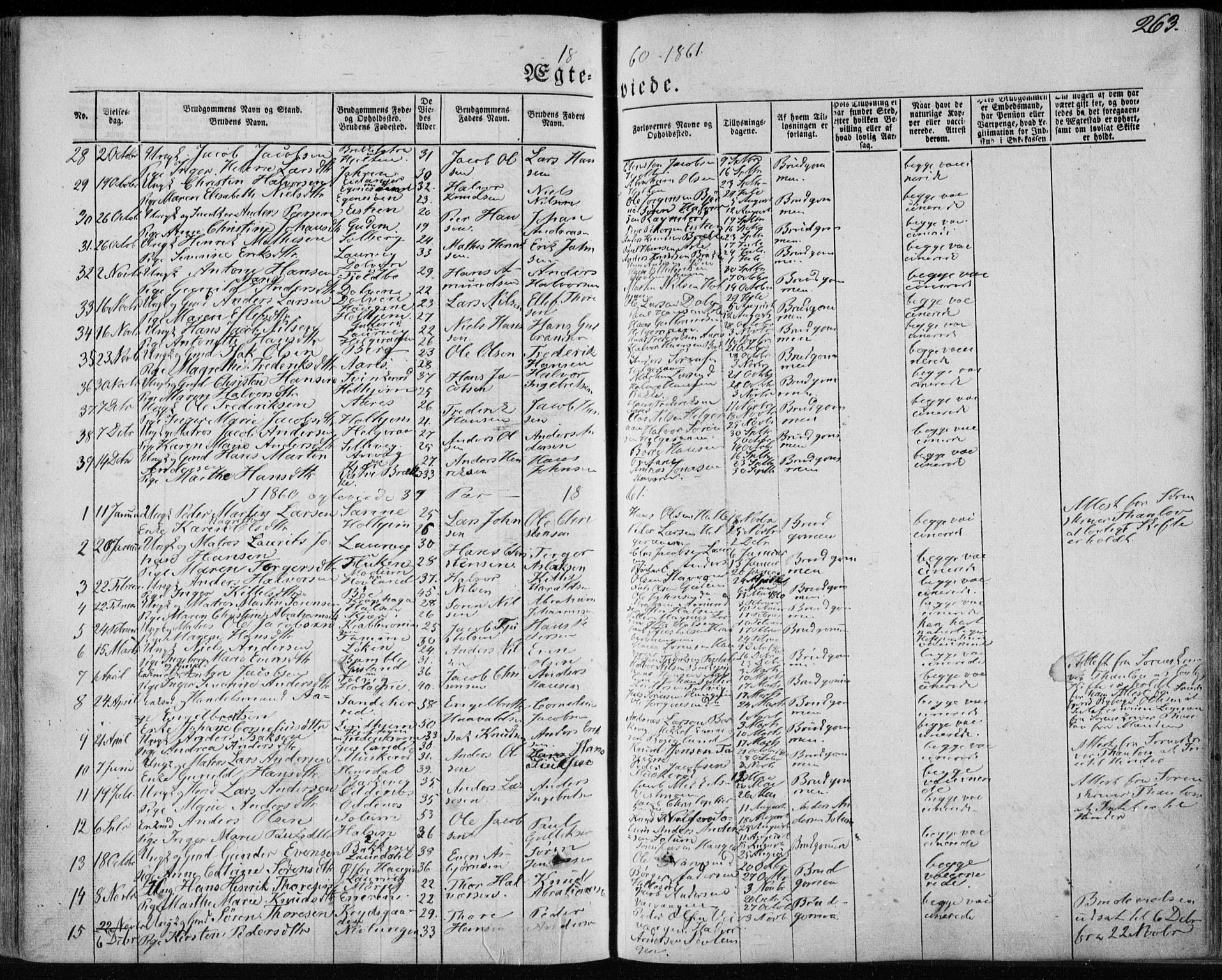 Brunlanes kirkebøker, AV/SAKO-A-342/F/Fa/L0004: Parish register (official) no. I 4, 1846-1862, p. 263