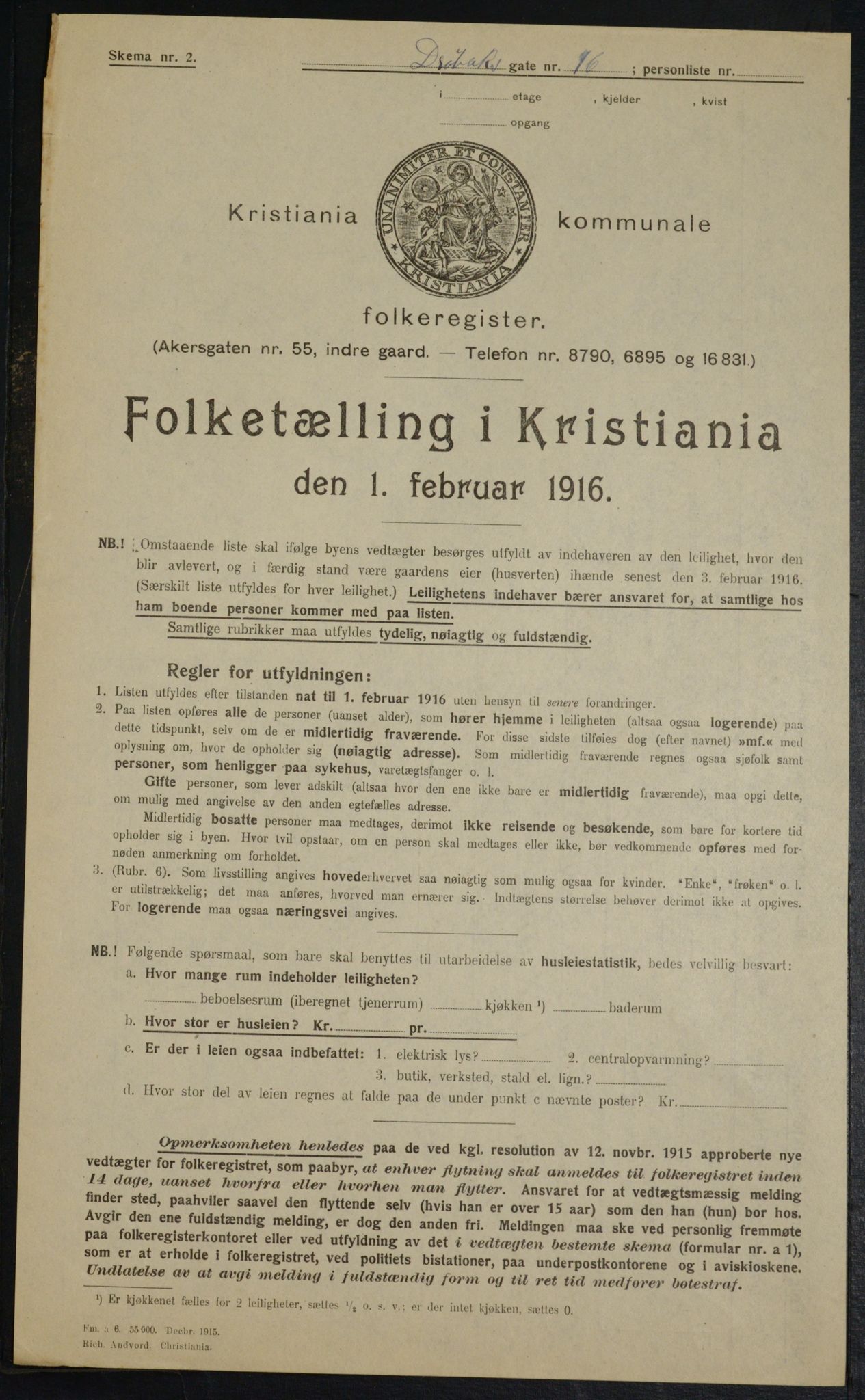 OBA, Municipal Census 1916 for Kristiania, 1916, p. 17512