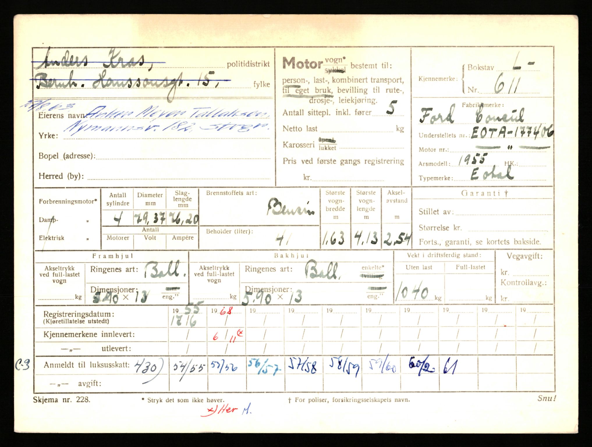 Stavanger trafikkstasjon, AV/SAST-A-101942/0/F/L0002: L-350 - L-699, 1930-1971, p. 1555