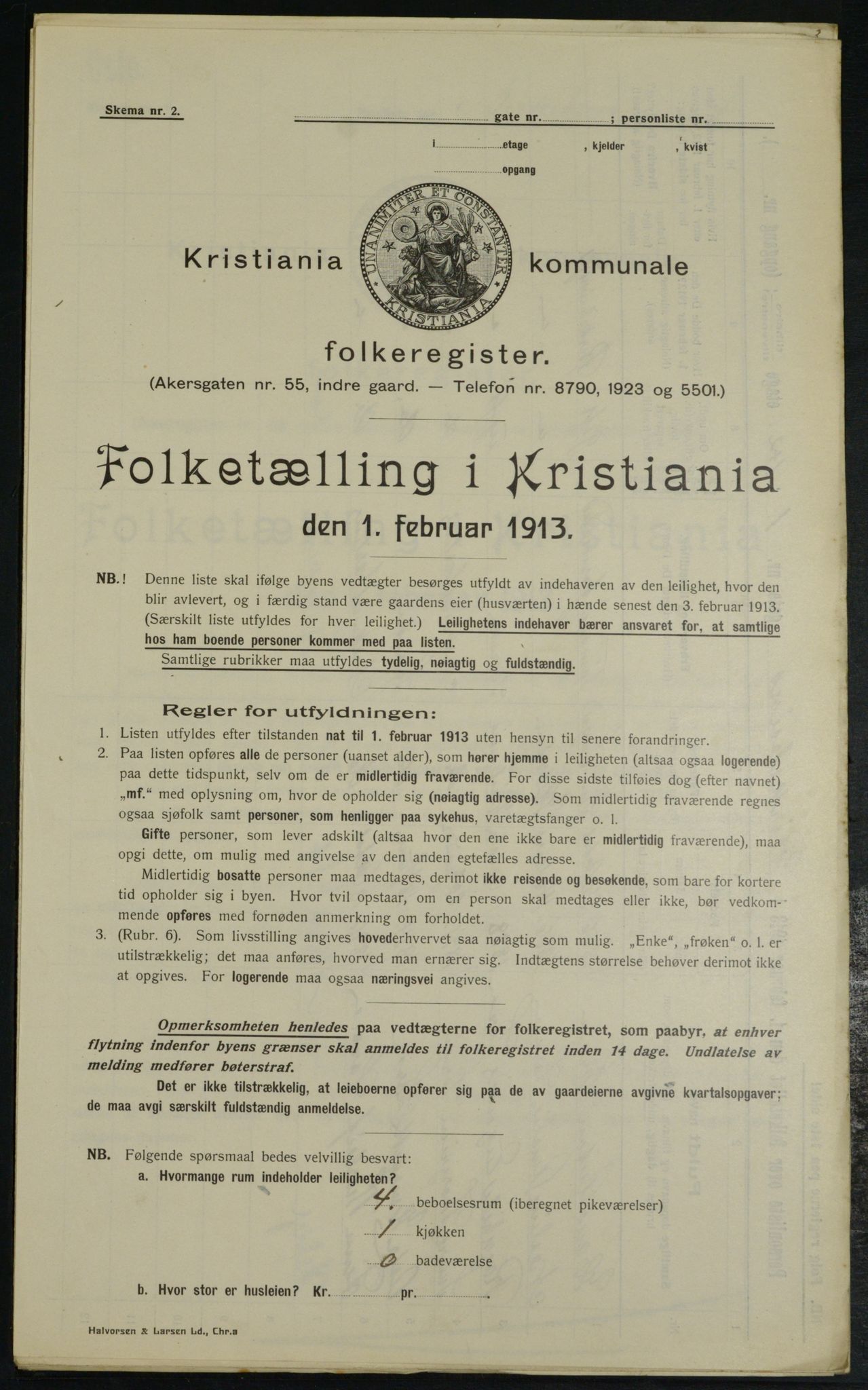 OBA, Municipal Census 1913 for Kristiania, 1913, p. 4761