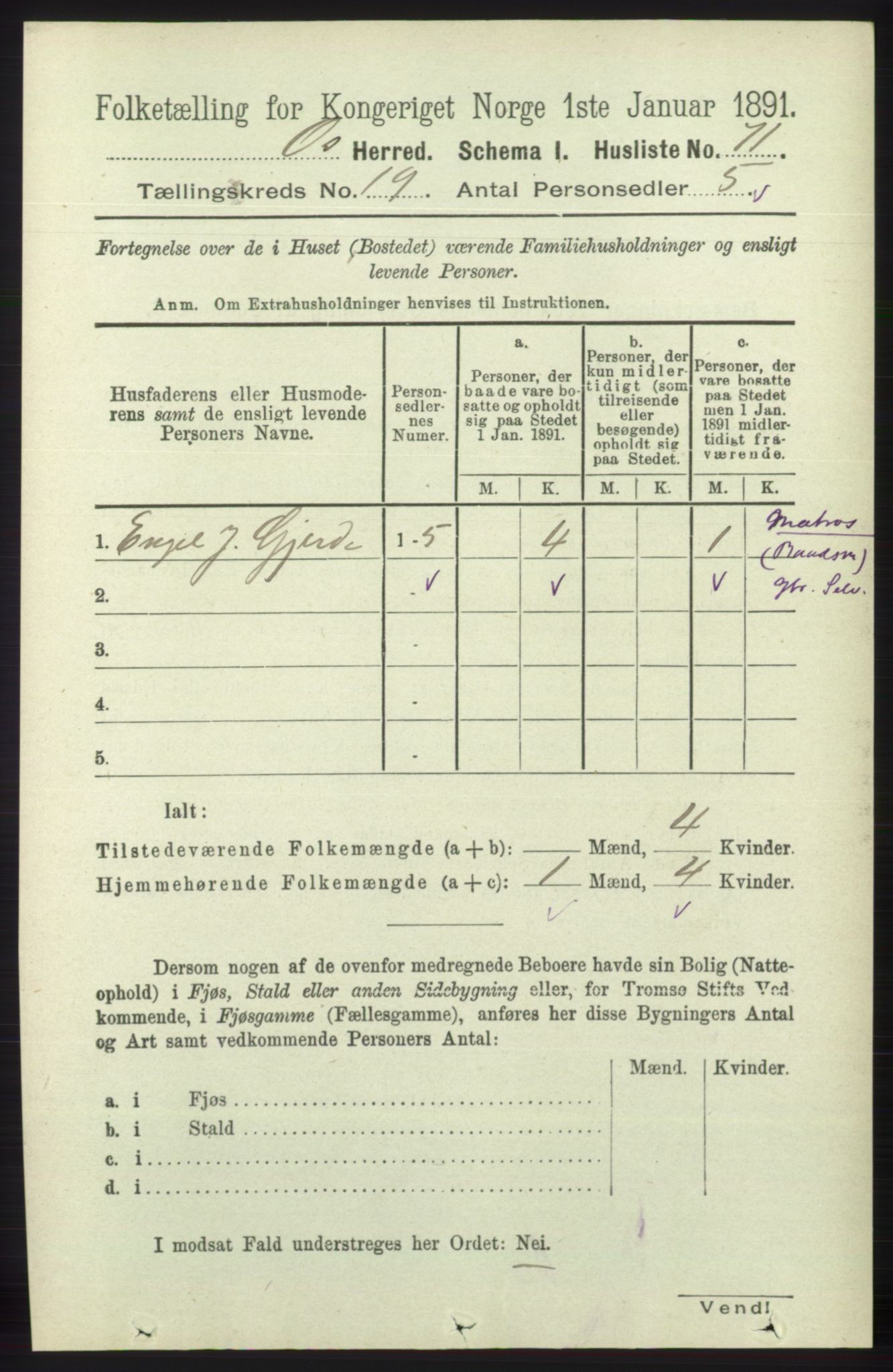 RA, 1891 census for 1243 Os, 1891, p. 4189