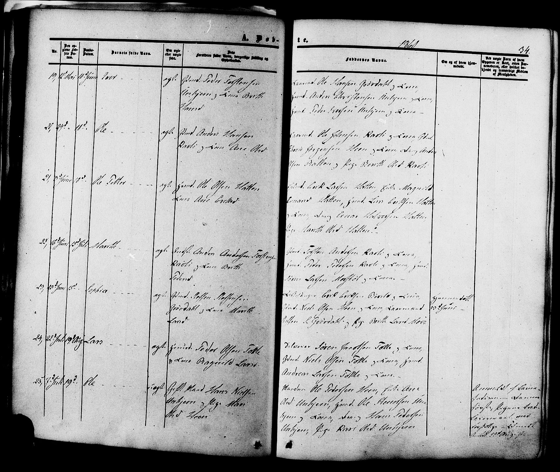 Ministerialprotokoller, klokkerbøker og fødselsregistre - Møre og Romsdal, AV/SAT-A-1454/545/L0586: Parish register (official) no. 545A02, 1854-1877, p. 34