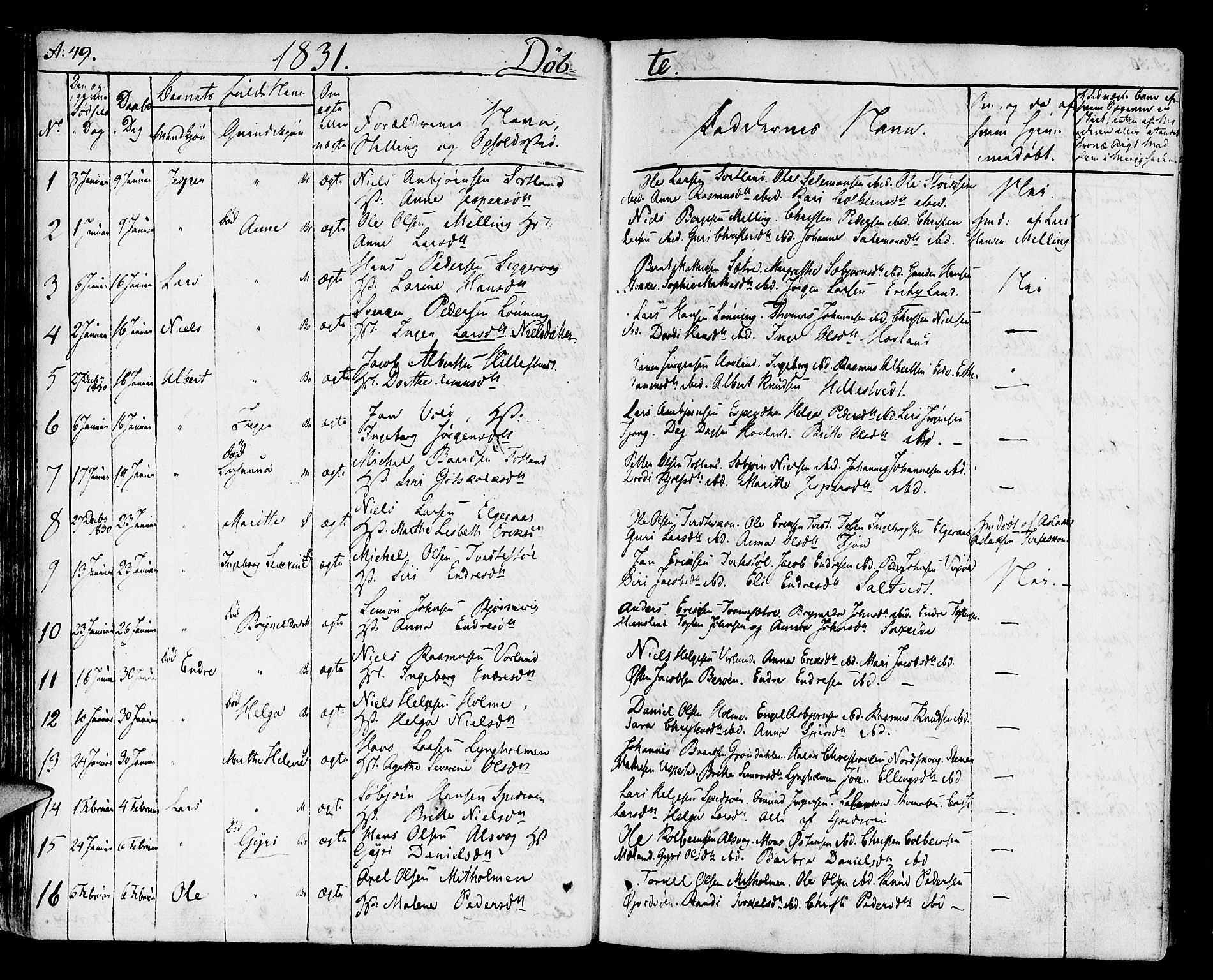 Finnås sokneprestembete, SAB/A-99925/H/Ha/Haa/Haaa/L0005: Parish register (official) no. A 5, 1823-1835, p. 49