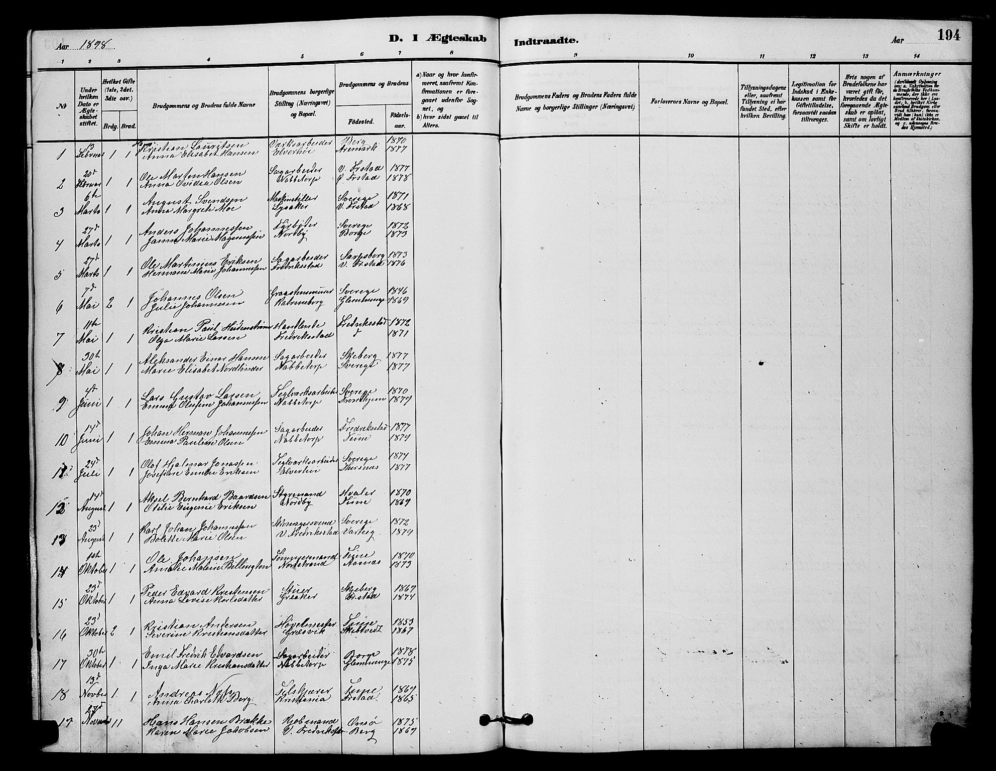 Østre Fredrikstad prestekontor Kirkebøker, AV/SAO-A-10907/G/Ga/L0001: Parish register (copy) no. 1, 1880-1899, p. 194