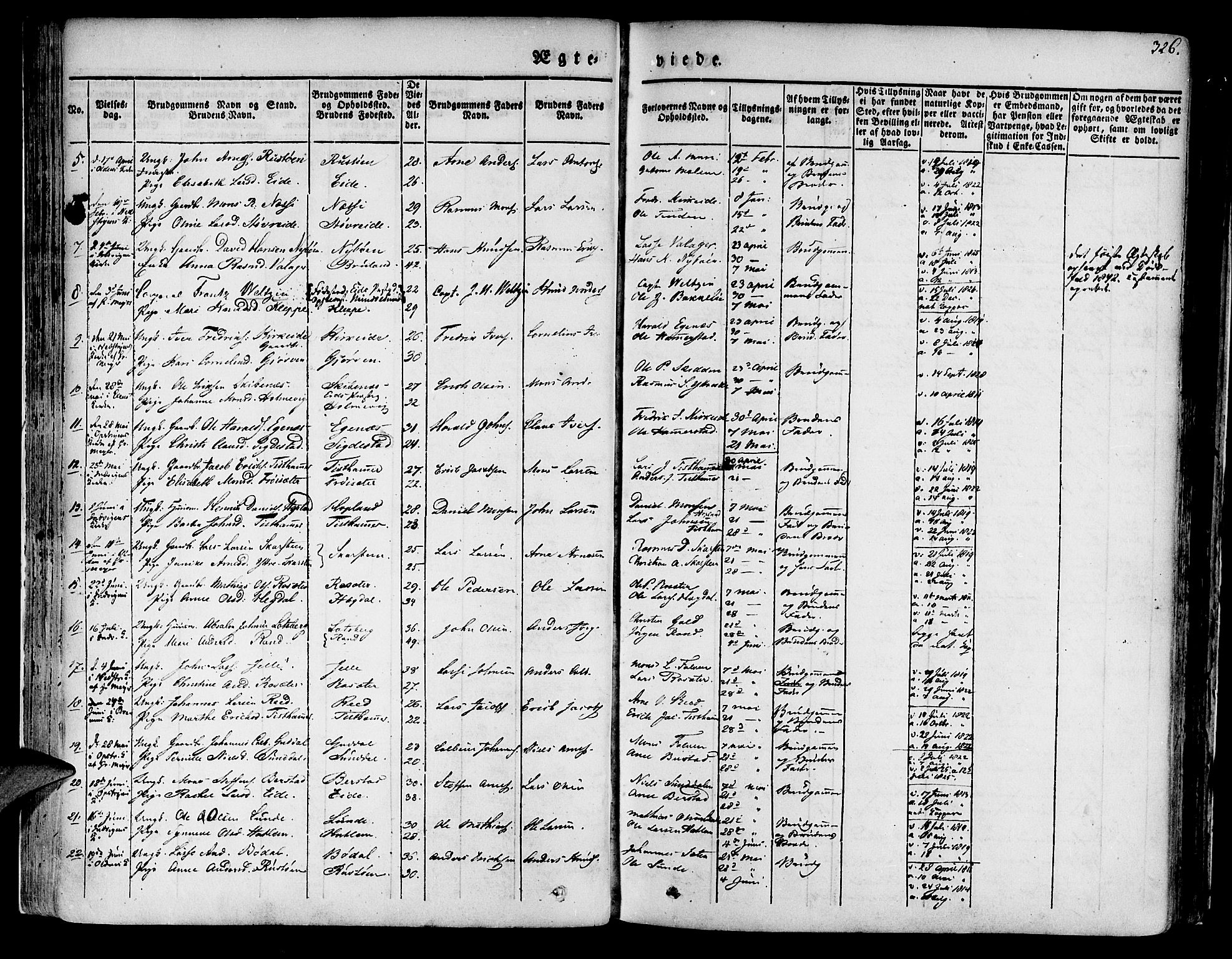 Innvik sokneprestembete, SAB/A-80501: Parish register (official) no. A 4II, 1832-1846, p. 326