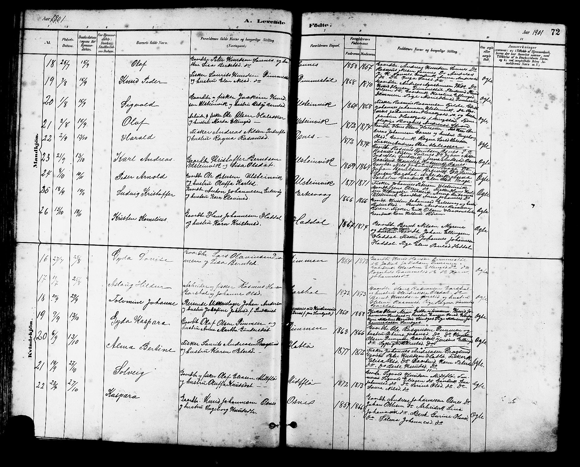 Ministerialprotokoller, klokkerbøker og fødselsregistre - Møre og Romsdal, AV/SAT-A-1454/509/L0112: Parish register (copy) no. 509C02, 1883-1922, p. 72