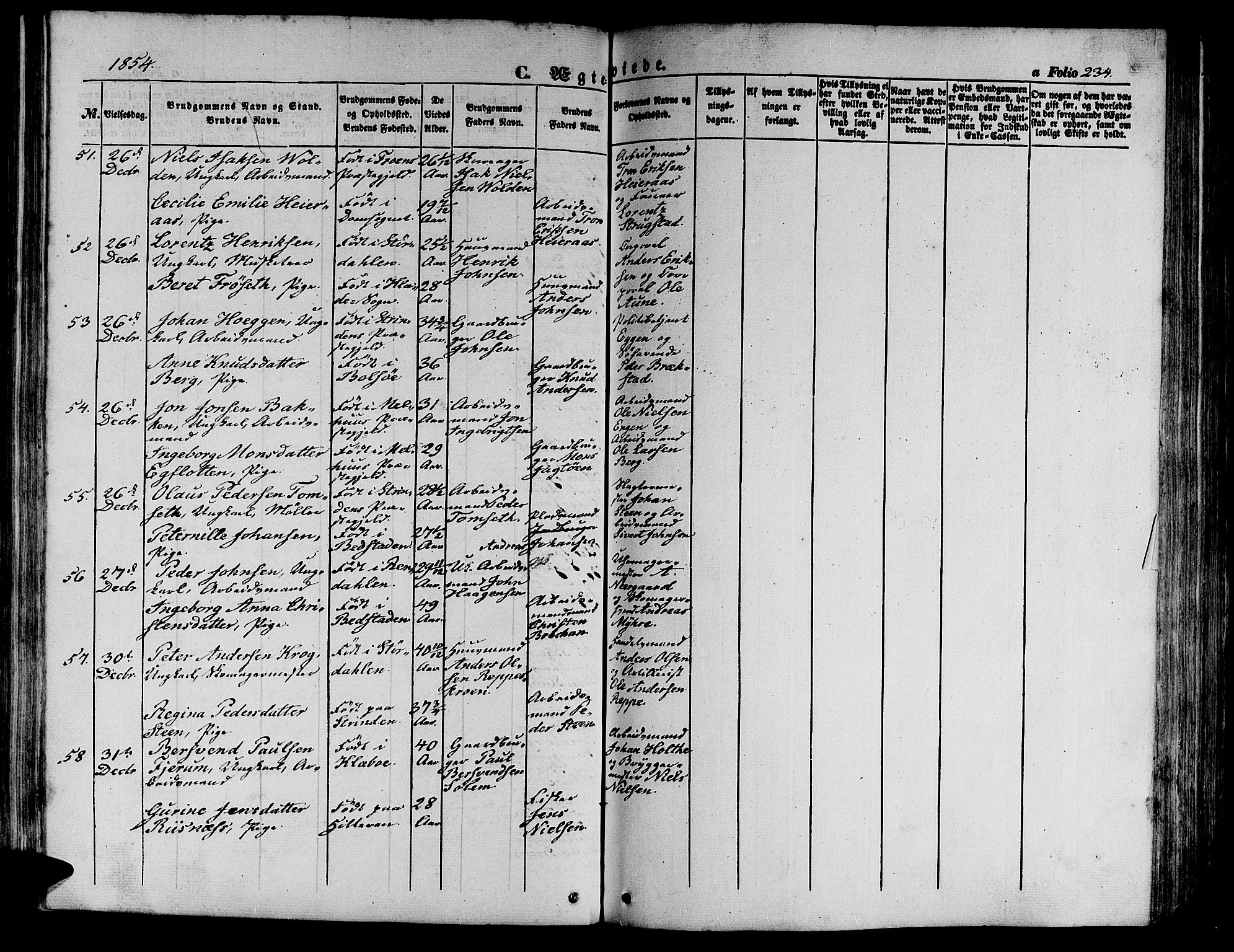 Ministerialprotokoller, klokkerbøker og fødselsregistre - Sør-Trøndelag, SAT/A-1456/602/L0137: Parish register (copy) no. 602C05, 1846-1856, p. 234