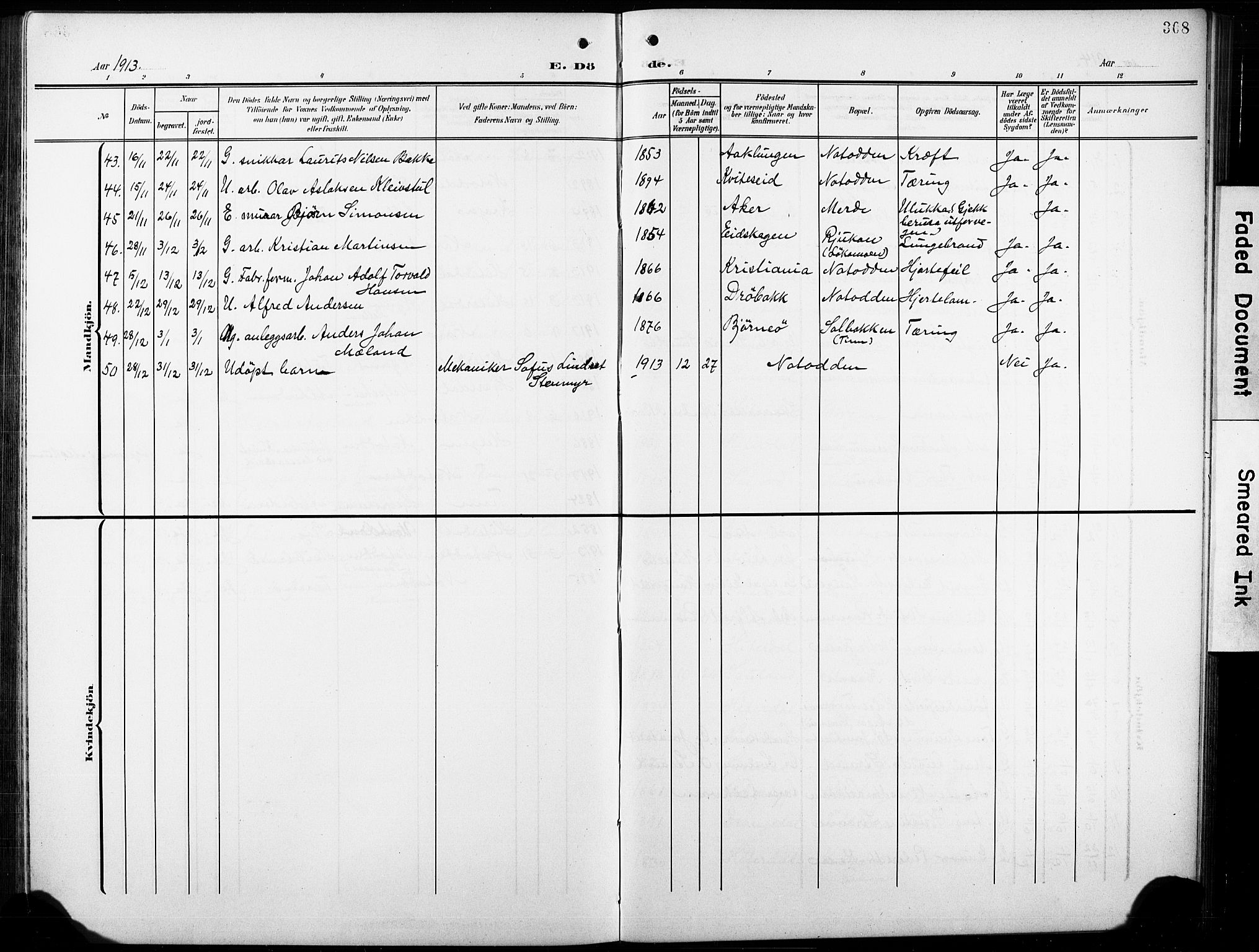 Heddal kirkebøker, SAKO/A-268/G/Ga/L0003: Parish register (copy) no. I 3, 1908-1932, p. 308