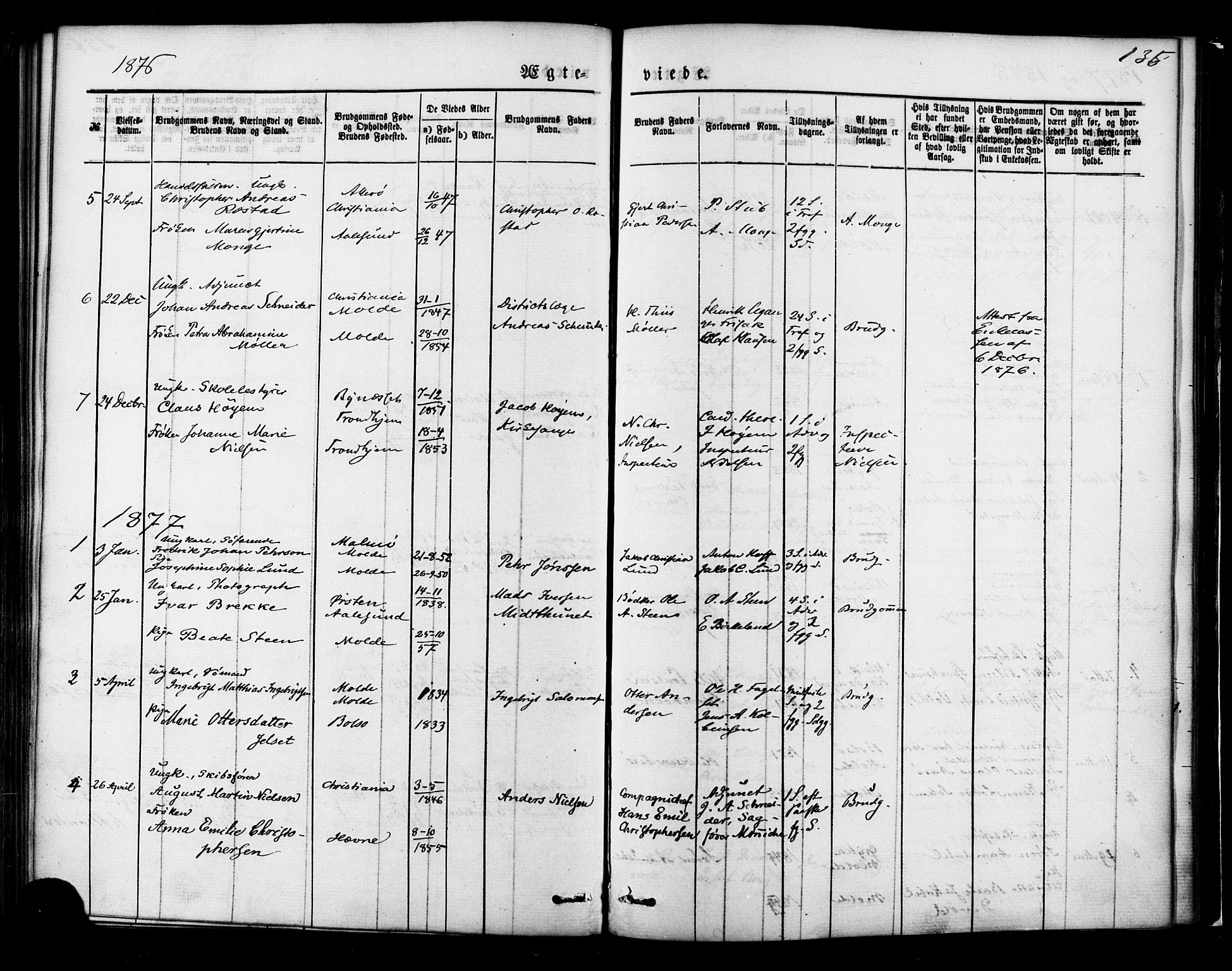 Ministerialprotokoller, klokkerbøker og fødselsregistre - Møre og Romsdal, SAT/A-1454/558/L0691: Parish register (official) no. 558A05, 1873-1886, p. 135