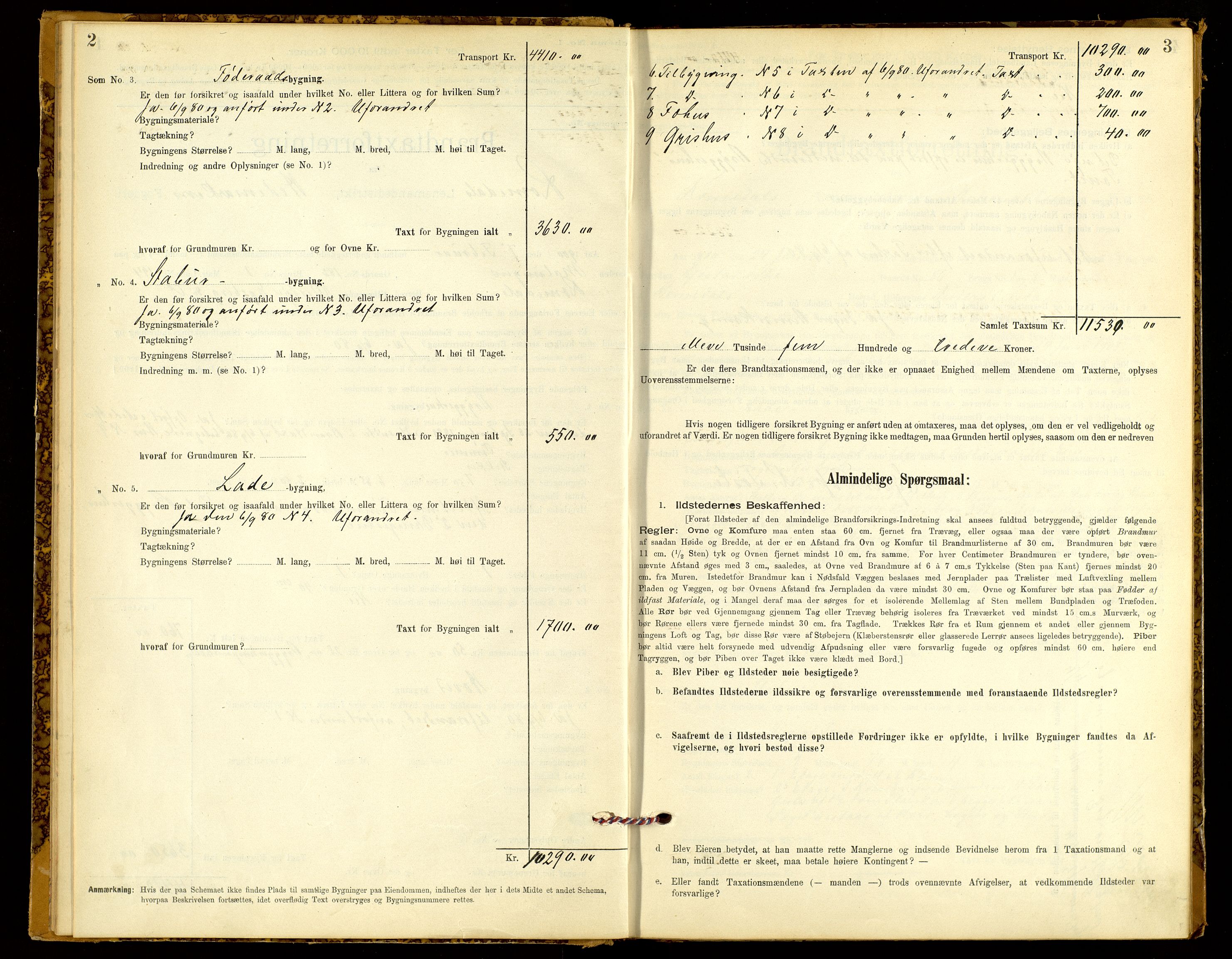 Norges Brannkasse, Romedal, AV/SAH-NBRANR-008/F/L0003: Branntakstprotokoll, 1900-1950, p. 2-3