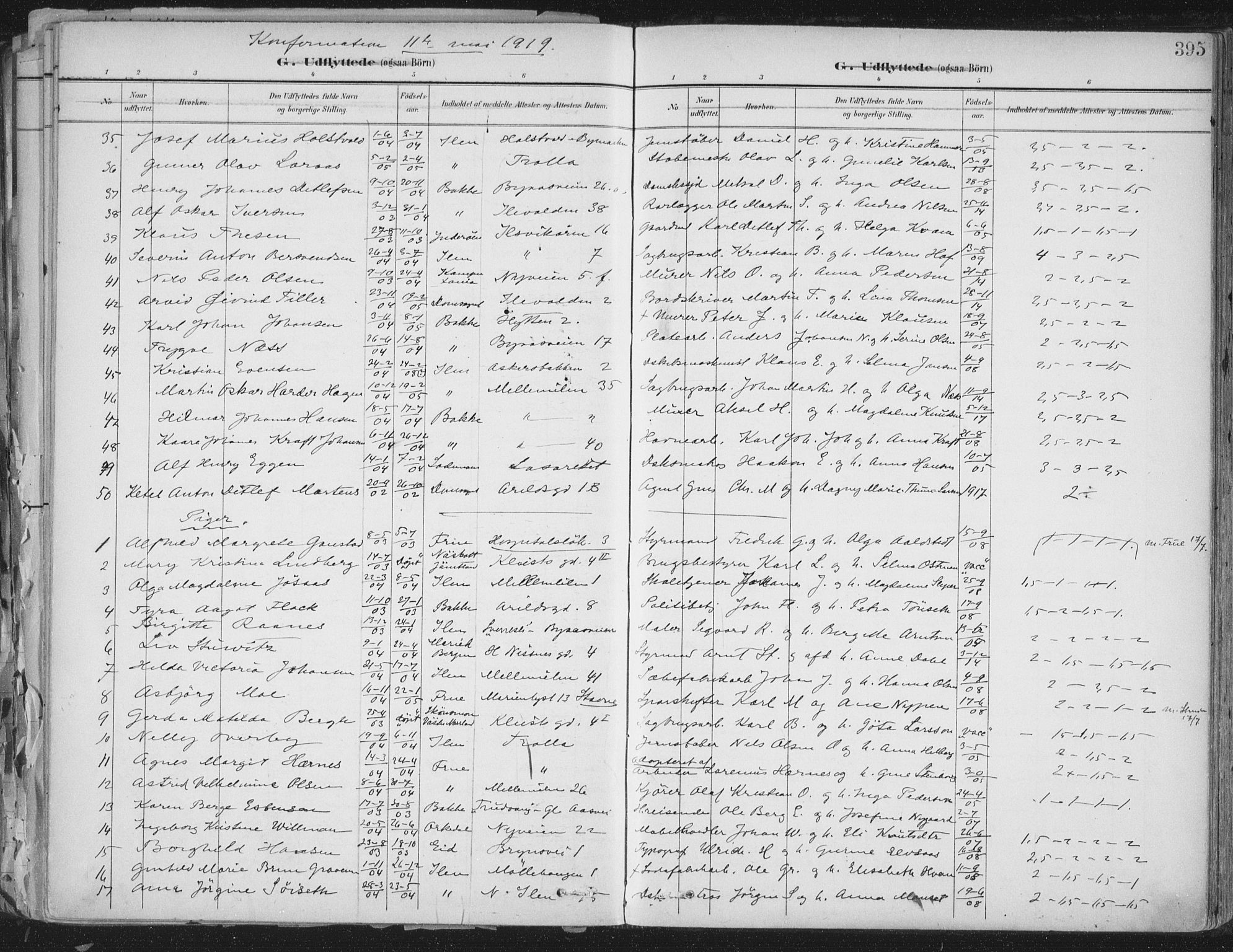 Ministerialprotokoller, klokkerbøker og fødselsregistre - Sør-Trøndelag, SAT/A-1456/603/L0167: Parish register (official) no. 603A06, 1896-1932, p. 395