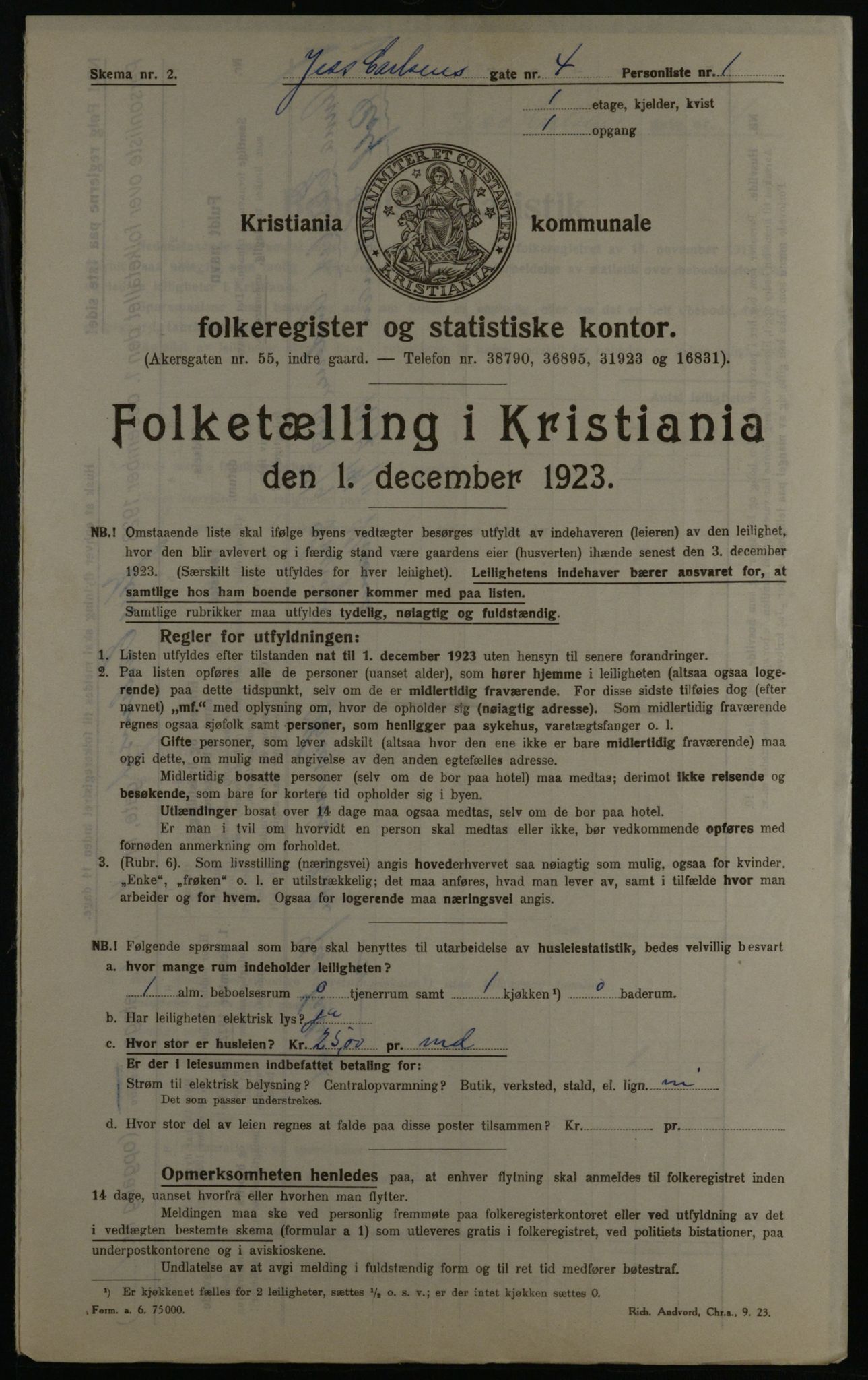 OBA, Municipal Census 1923 for Kristiania, 1923, p. 52635