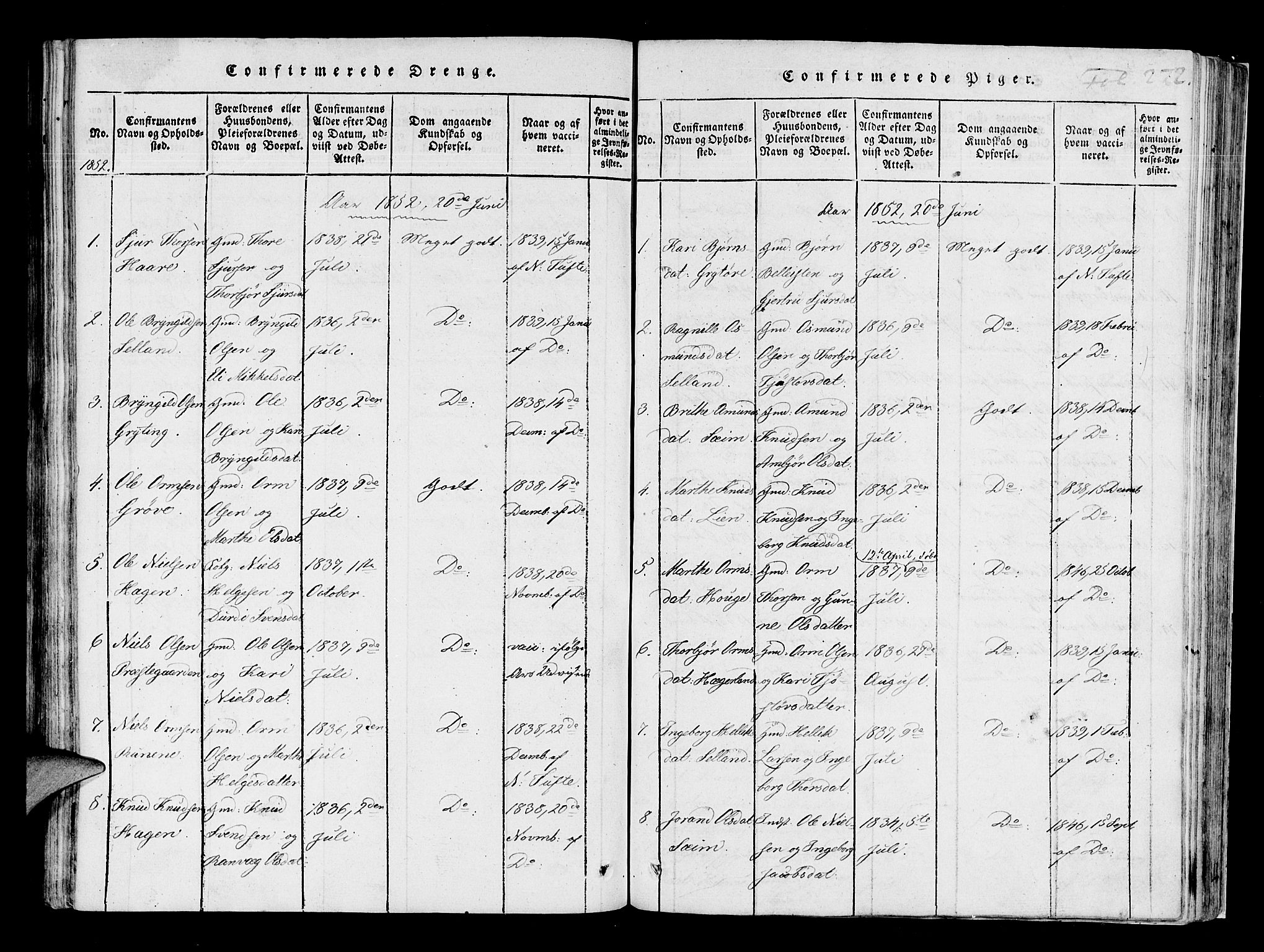 Røldal sokneprestembete, SAB/A-100247: Parish register (official) no. A 2, 1817-1856, p. 272