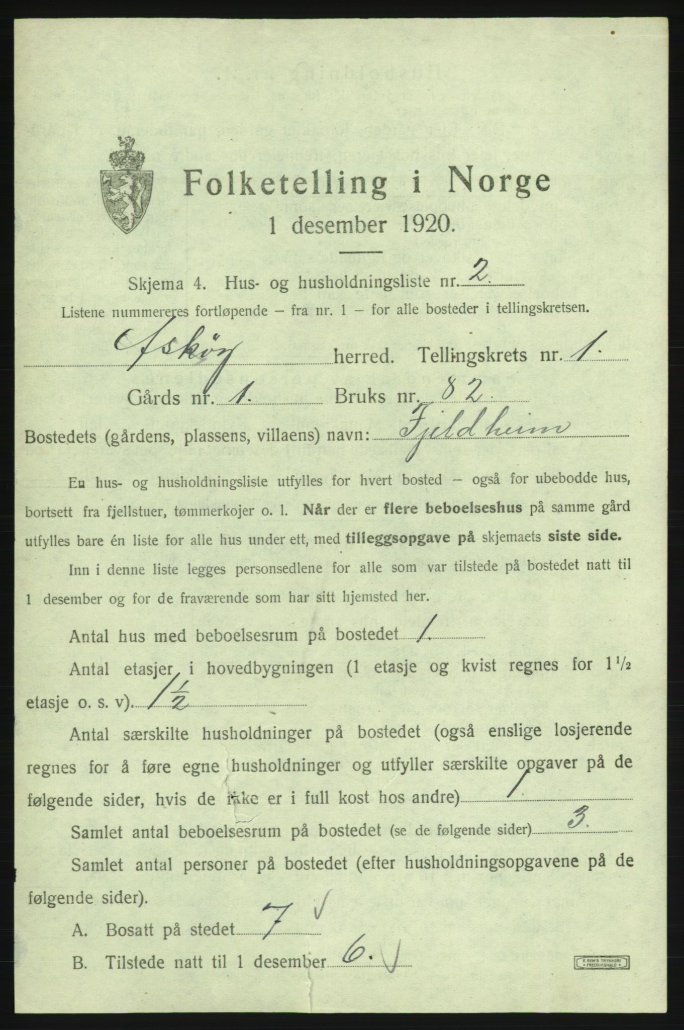 SAB, 1920 census for Askøy, 1920, p. 54