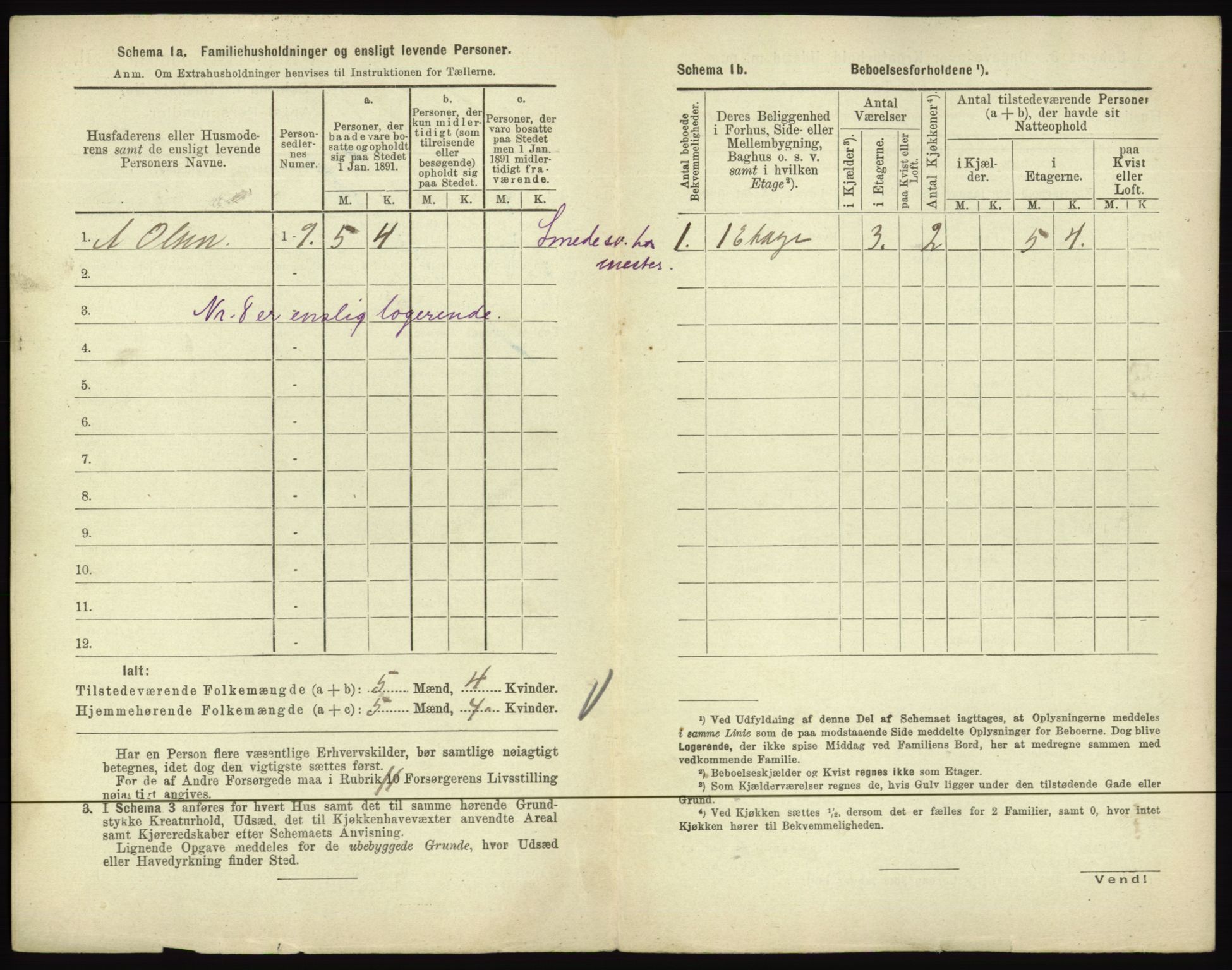 RA, 1891 census for 0601 Hønefoss, 1891, p. 80