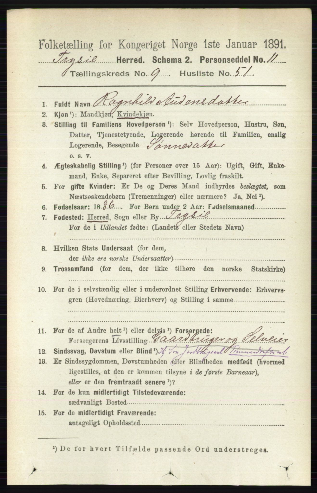 RA, 1891 census for 0428 Trysil, 1891, p. 4540