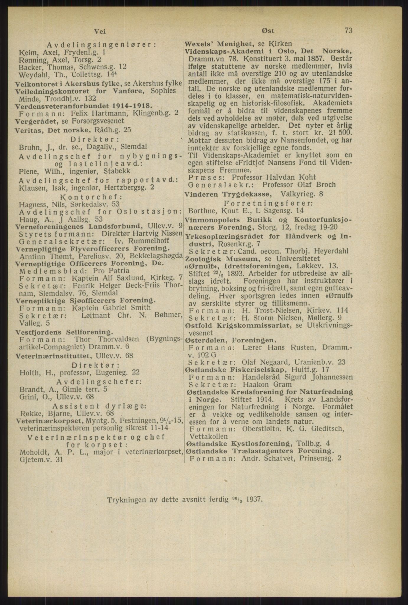 Kristiania/Oslo adressebok, PUBL/-, 1937, p. 73