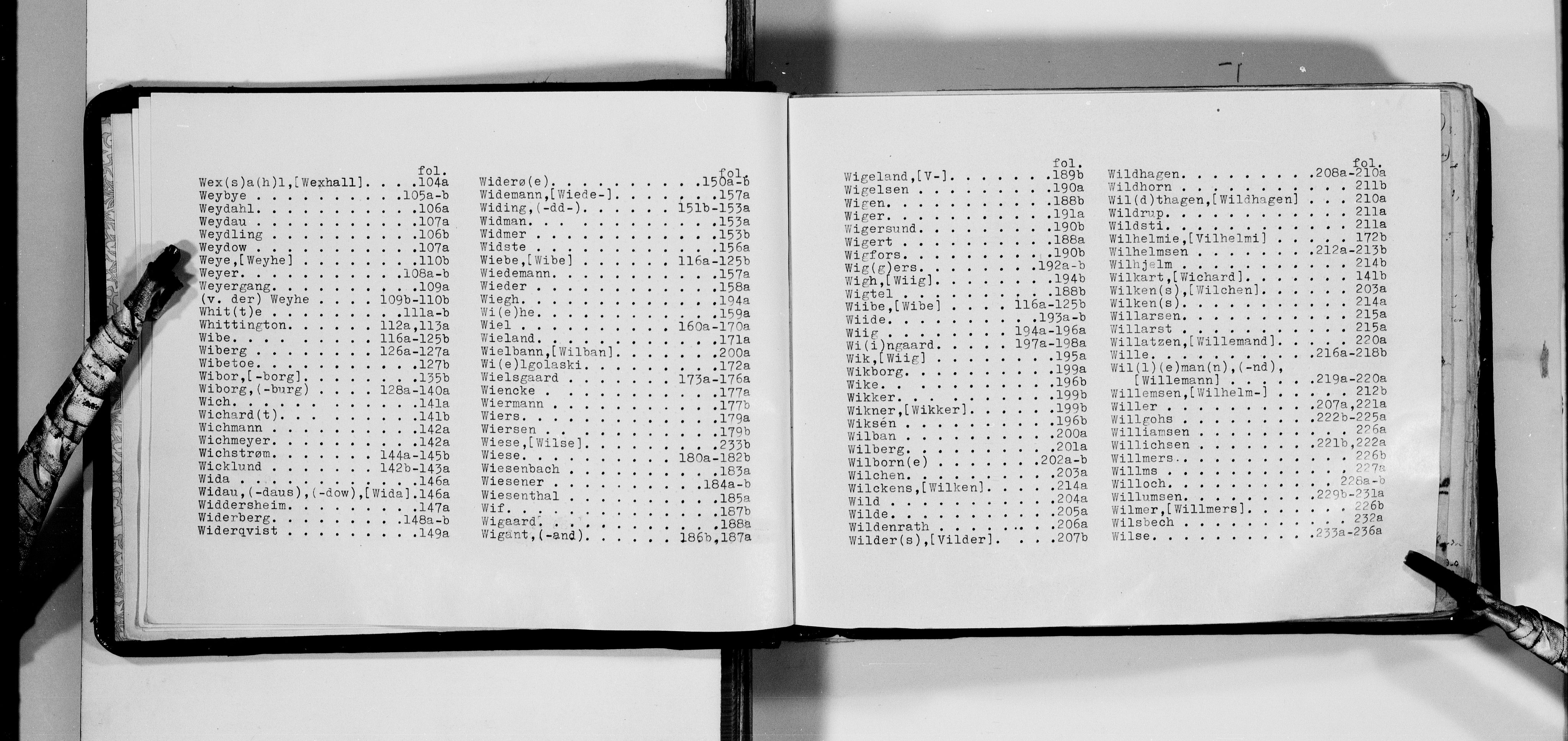 Lassens samlinger, AV/RA-PA-0051/F/Fa/L0046: Personalhistoriske og genealogiske opptegnelser: Welhaven - Windingstad, 1500-1907