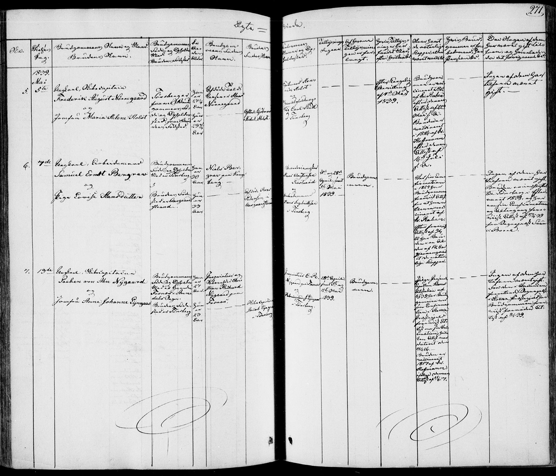 Tønsberg kirkebøker, AV/SAKO-A-330/F/Fa/L0006: Parish register (official) no. I 6, 1836-1844, p. 271