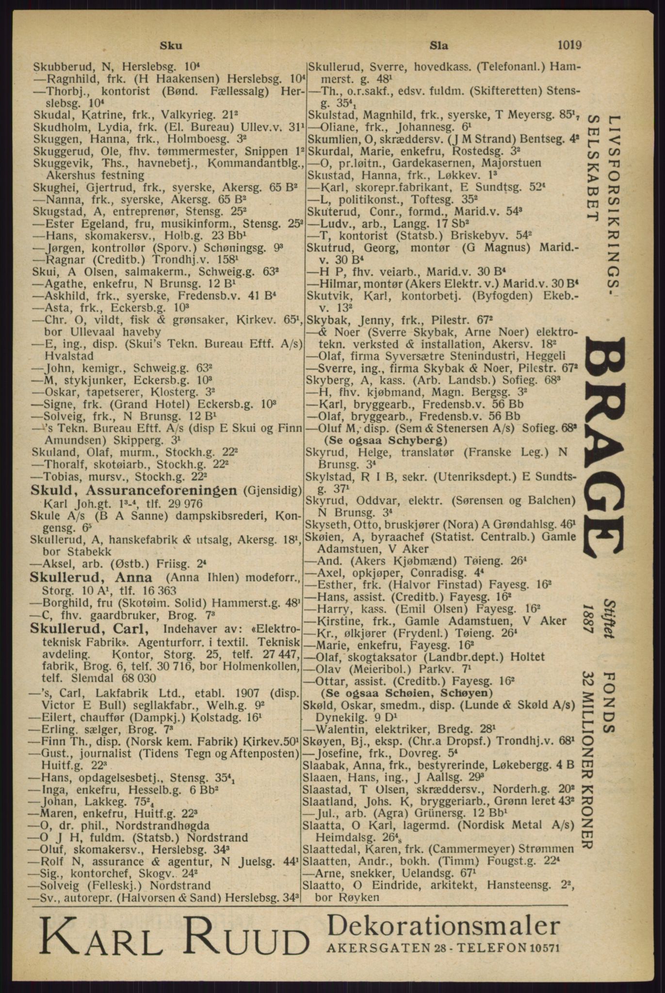 Kristiania/Oslo adressebok, PUBL/-, 1927, p. 1019