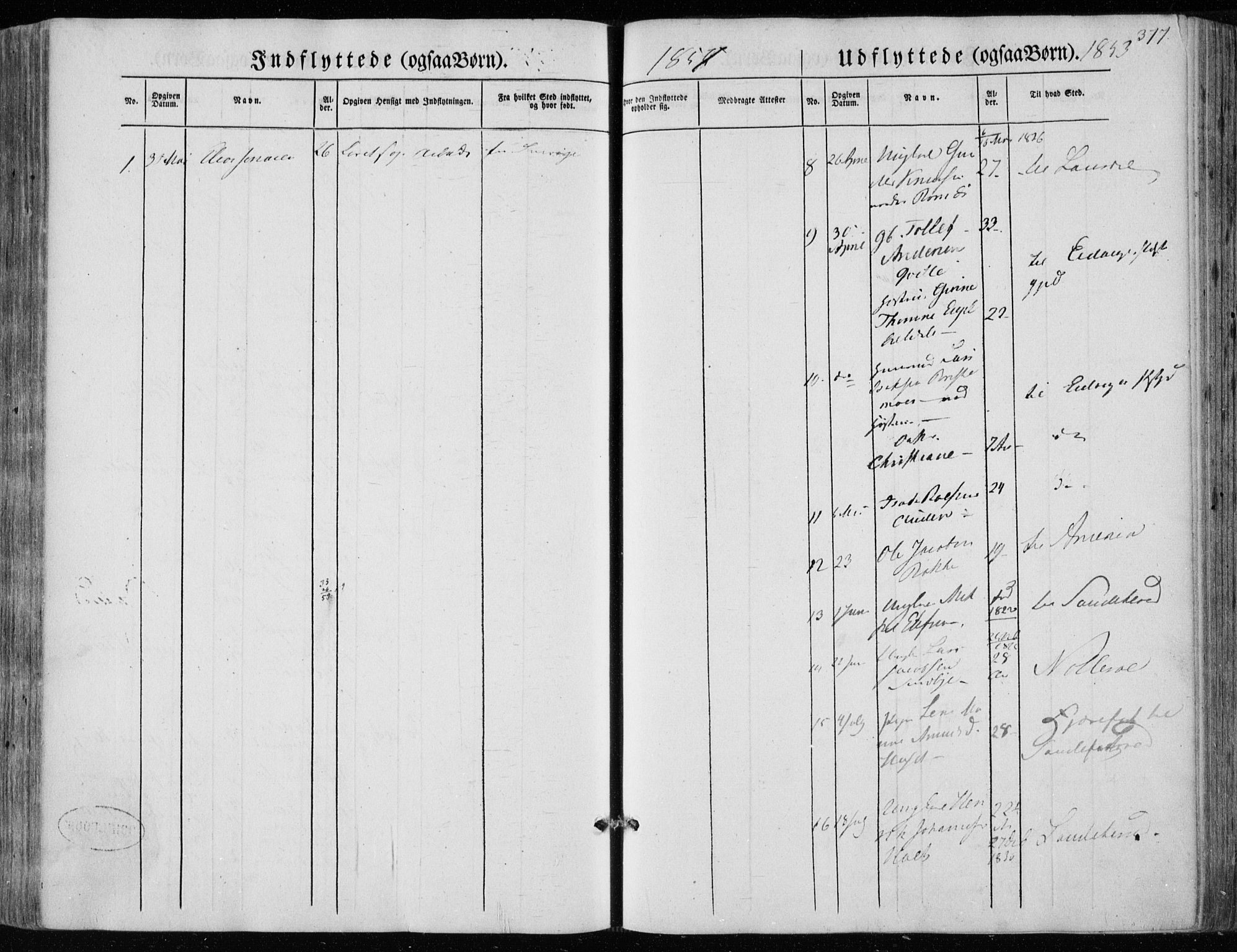 Hedrum kirkebøker, AV/SAKO-A-344/F/Fa/L0006: Parish register (official) no. I 6, 1849-1857, p. 377