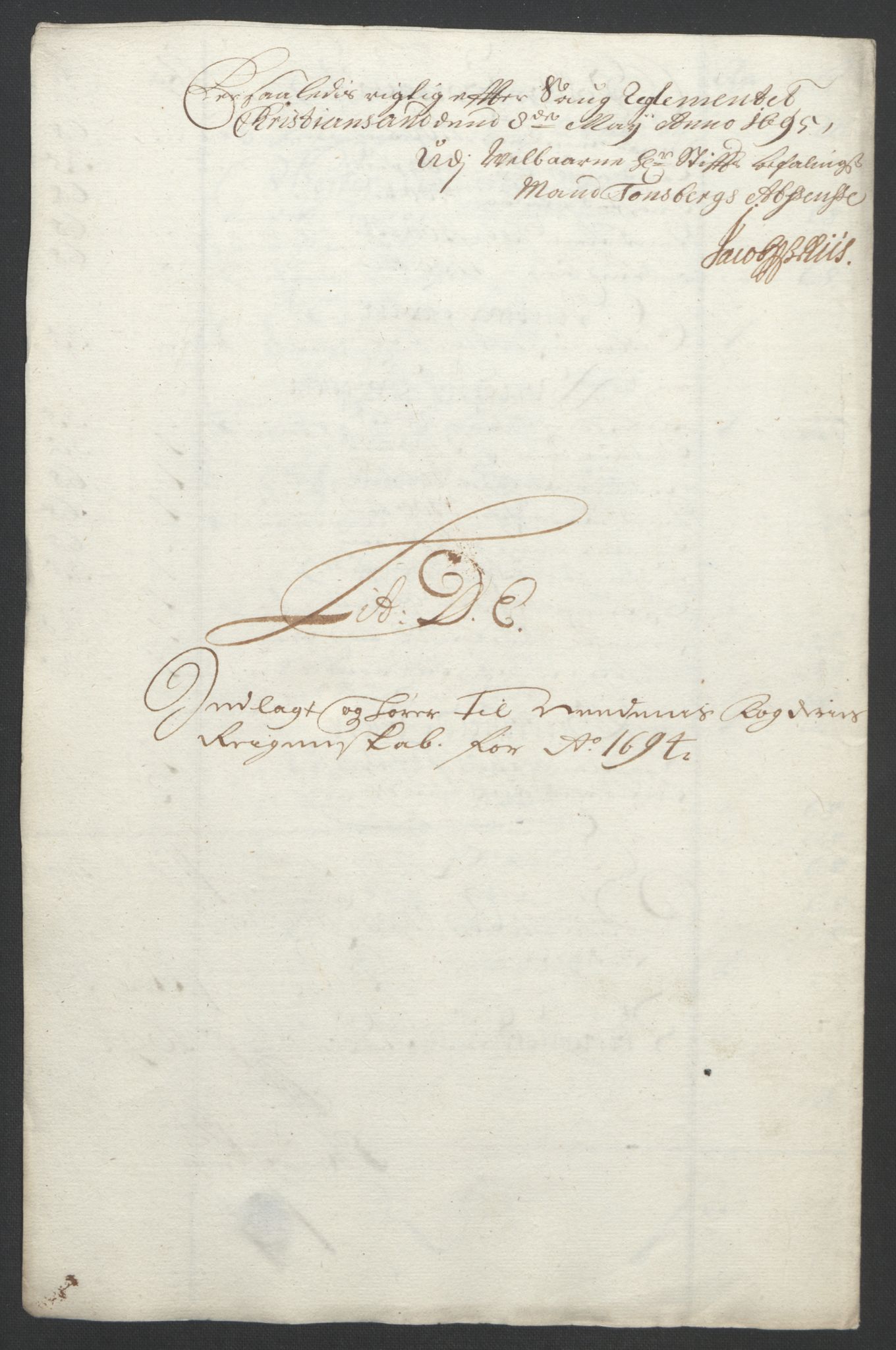 Rentekammeret inntil 1814, Reviderte regnskaper, Fogderegnskap, AV/RA-EA-4092/R39/L2312: Fogderegnskap Nedenes, 1693-1695, p. 144