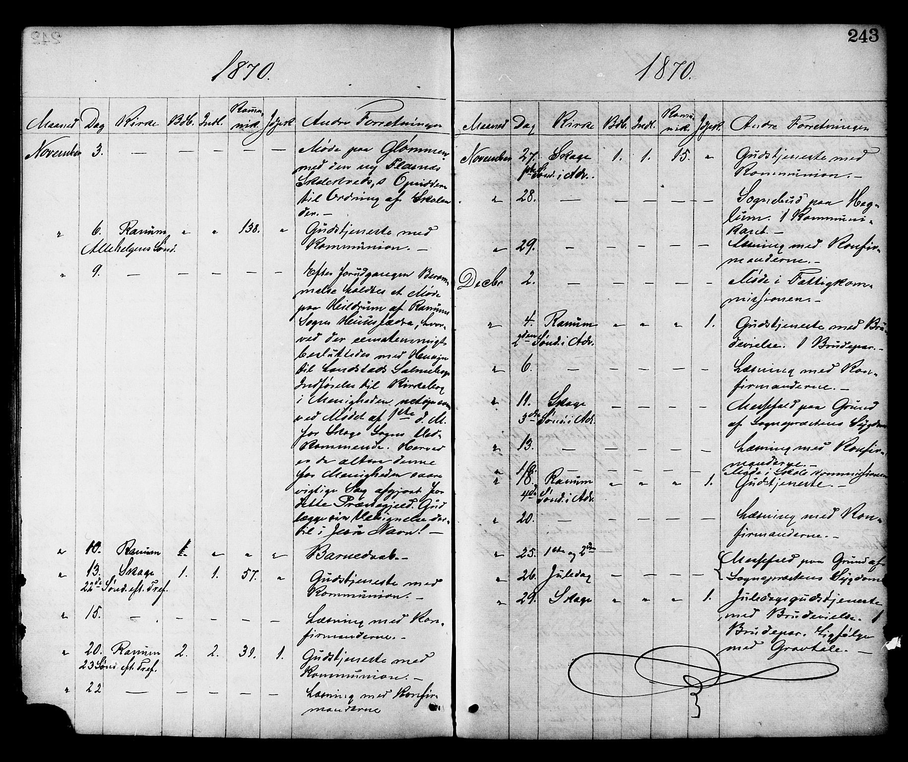 Ministerialprotokoller, klokkerbøker og fødselsregistre - Nord-Trøndelag, SAT/A-1458/764/L0554: Parish register (official) no. 764A09, 1867-1880, p. 243