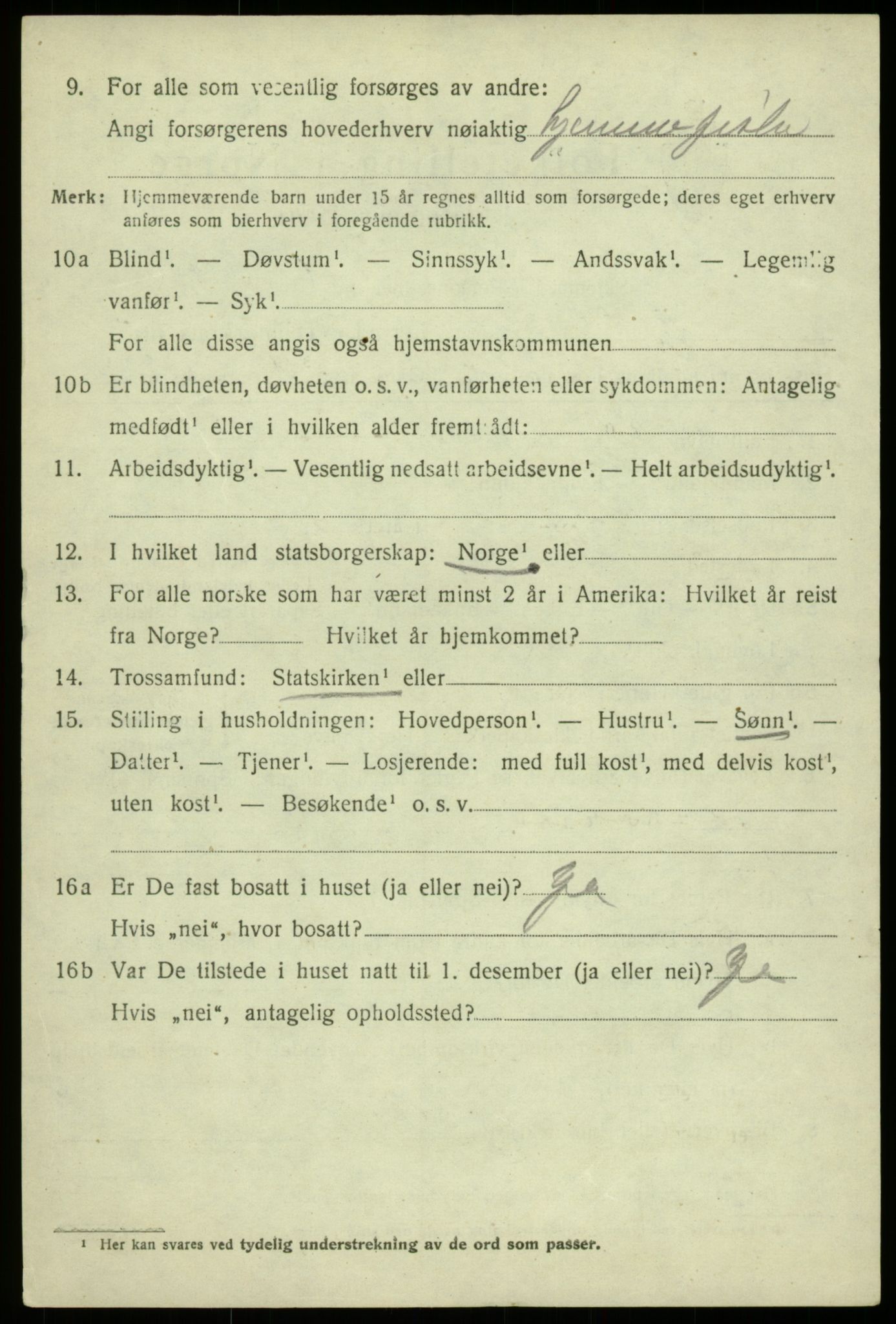 SAB, 1920 census for Fjell, 1920, p. 5209