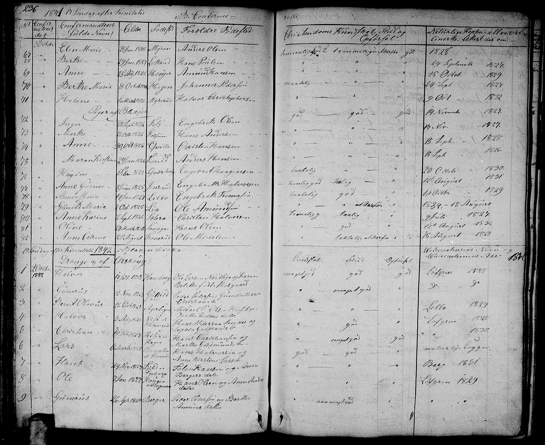 Aurskog prestekontor Kirkebøker, AV/SAO-A-10304a/G/Ga/L0002: Parish register (copy) no. I 2, 1829-1857, p. 236