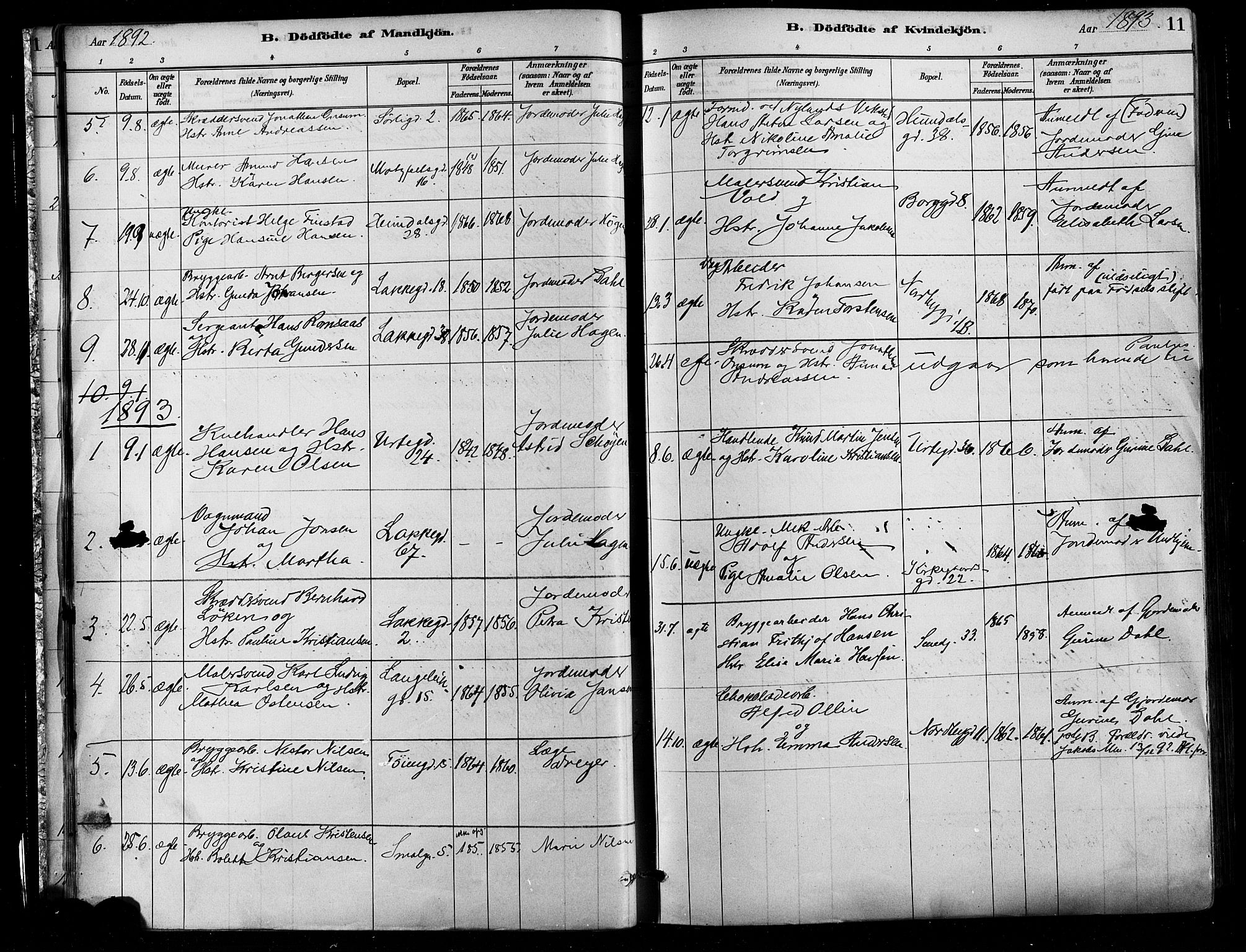 Grønland prestekontor Kirkebøker, SAO/A-10848/F/Fa/L0008: Parish register (official) no. 8, 1881-1893, p. 11