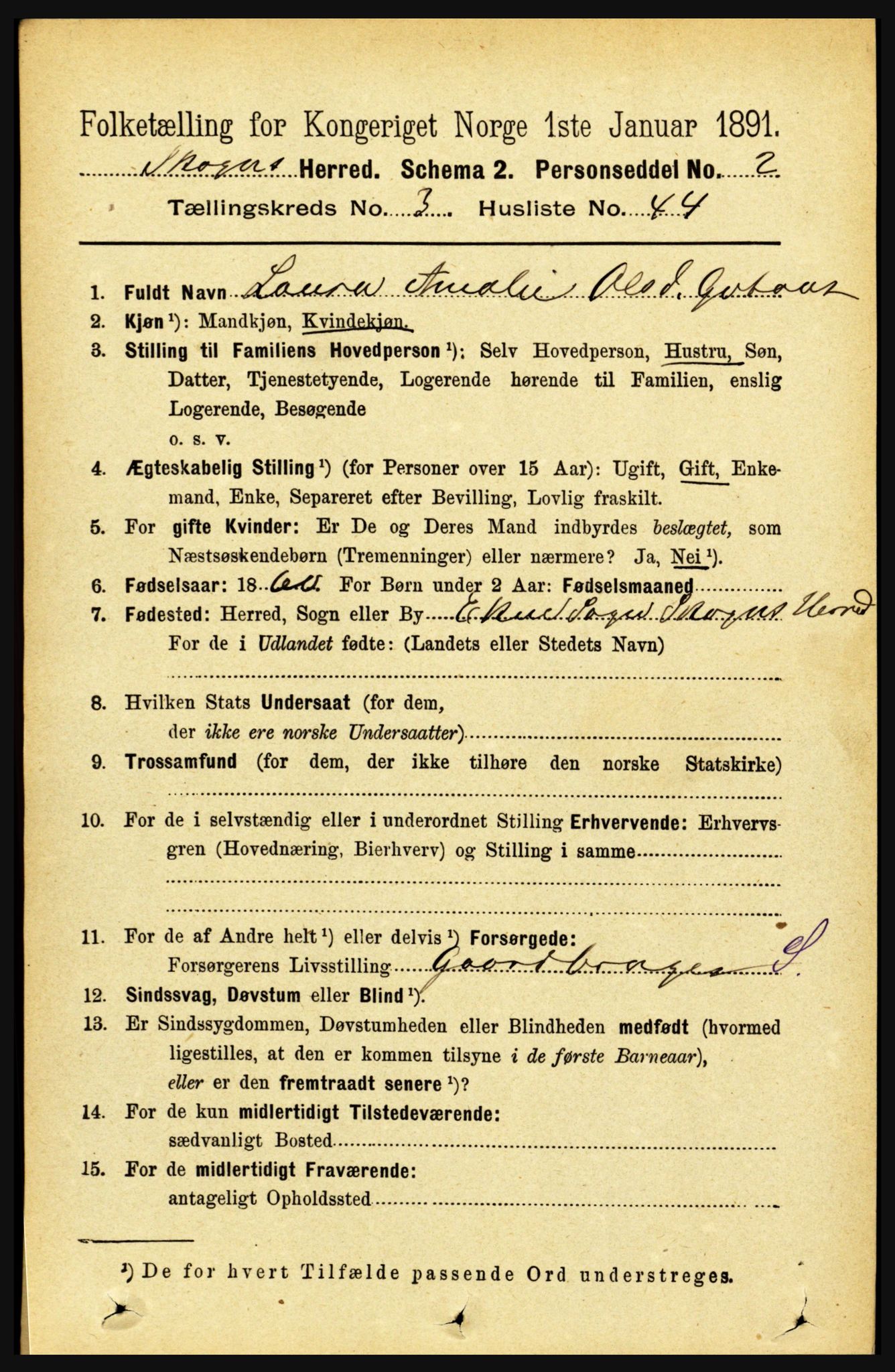 RA, 1891 census for 1719 Skogn, 1891, p. 1883