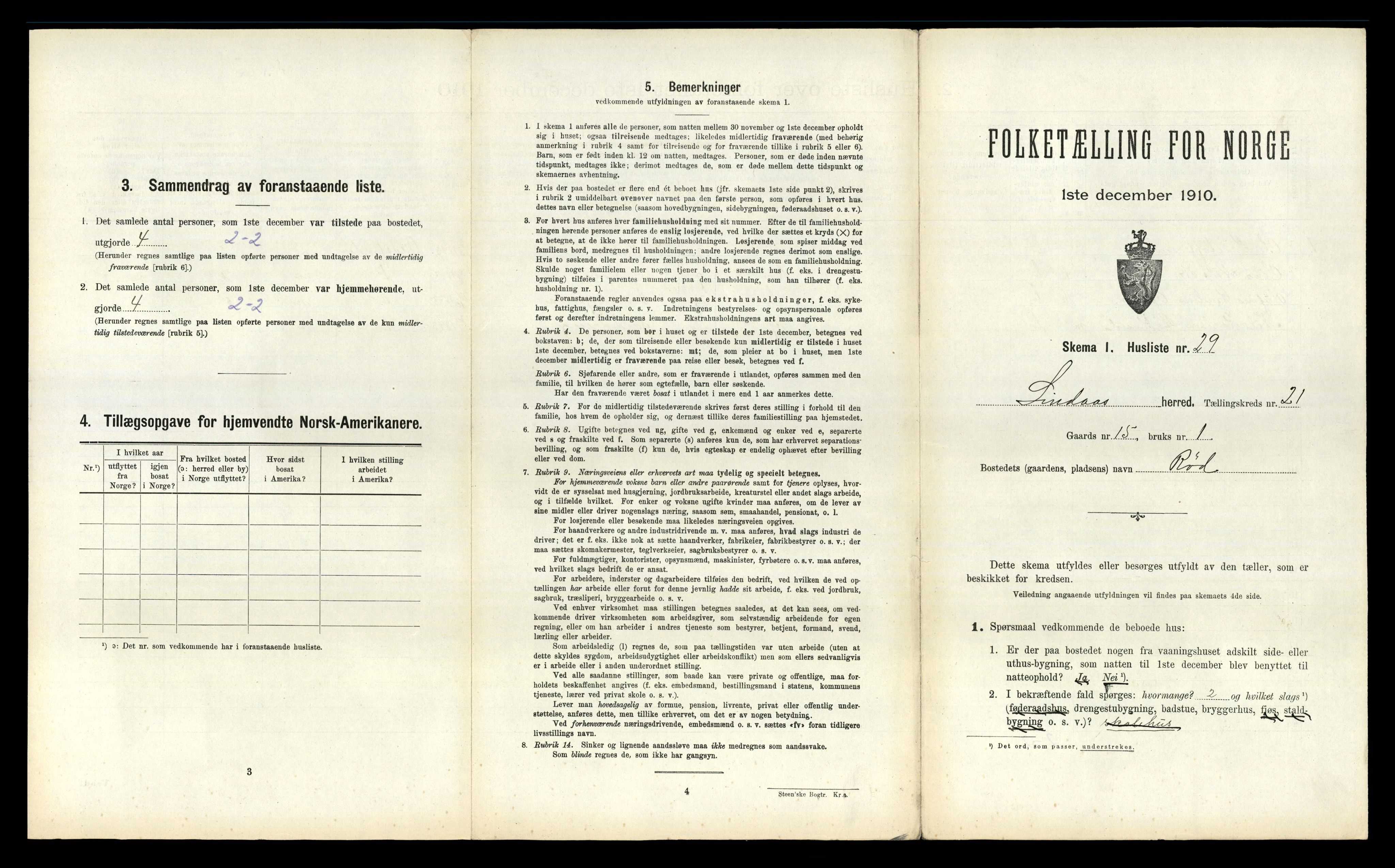 RA, 1910 census for Lindås, 1910, p. 1368