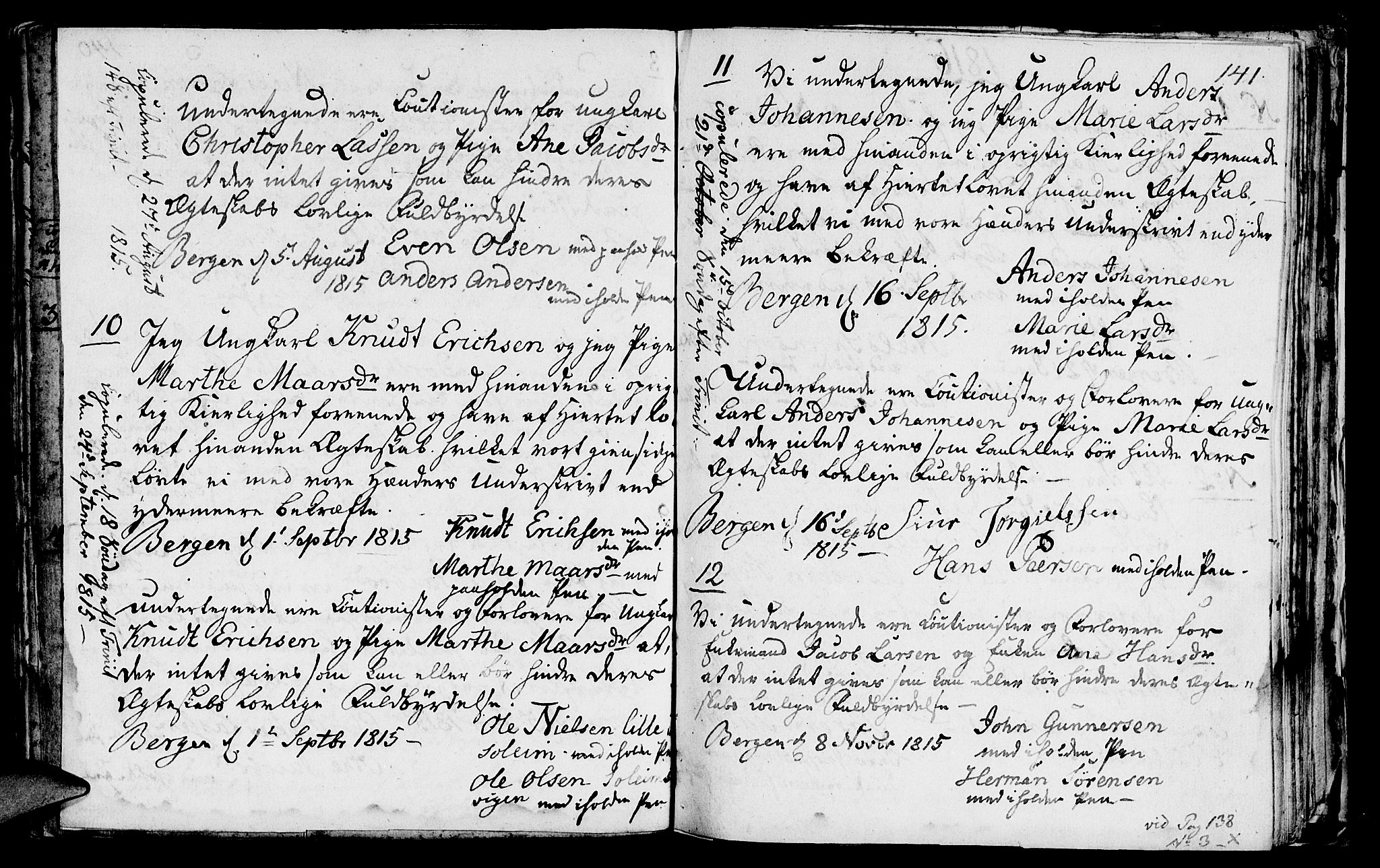 St. Jørgens hospital og Årstad sokneprestembete, AV/SAB-A-99934: Parish register (official) no. A 1, 1743-1823, p. 141