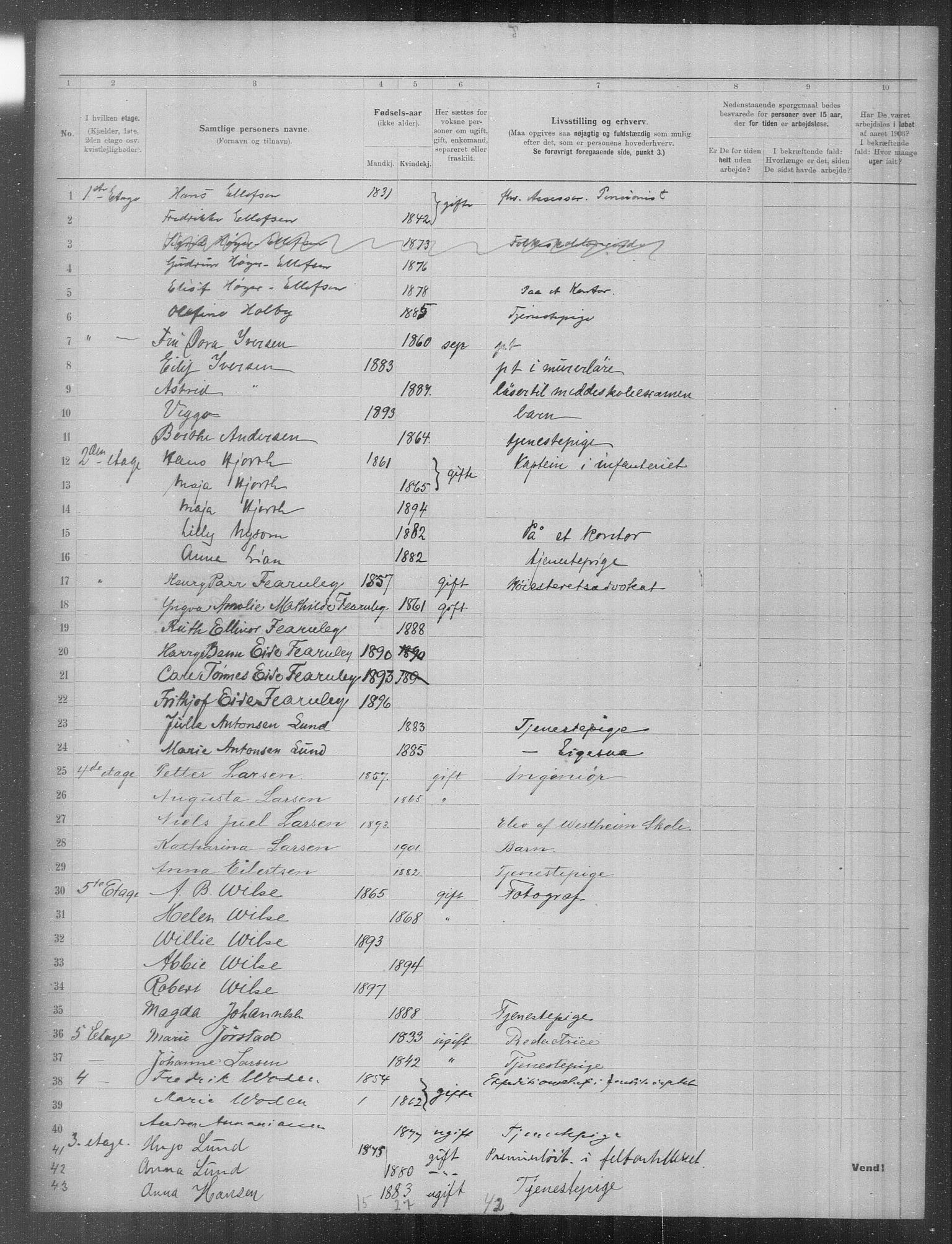 OBA, Municipal Census 1903 for Kristiania, 1903, p. 767