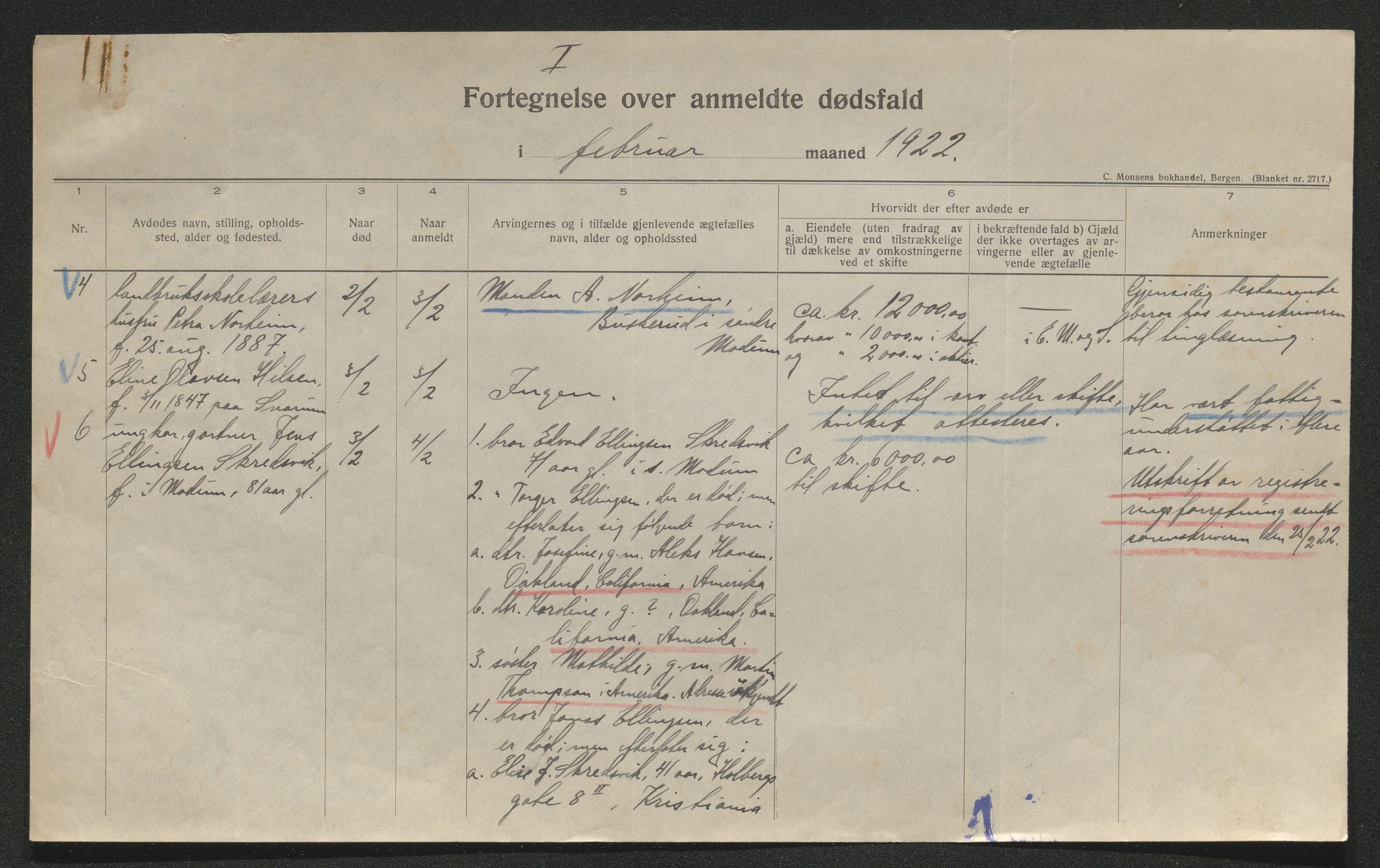 Eiker, Modum og Sigdal sorenskriveri, AV/SAKO-A-123/H/Ha/Hab/L0041: Dødsfallsmeldinger, 1922-1923, p. 51