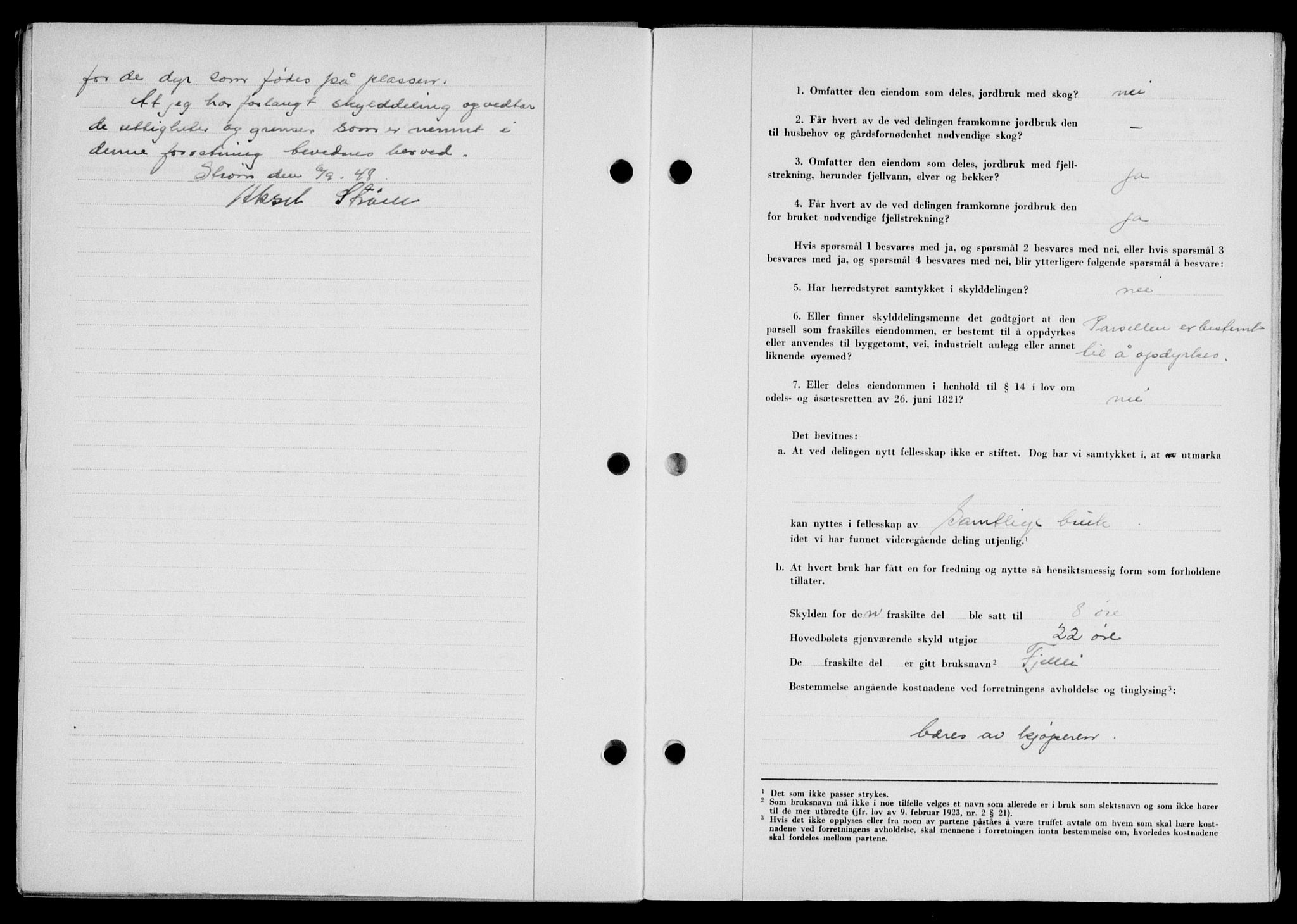 Lofoten sorenskriveri, AV/SAT-A-0017/1/2/2C/L0019a: Mortgage book no. 19a, 1948-1948, Diary no: : 2067/1948