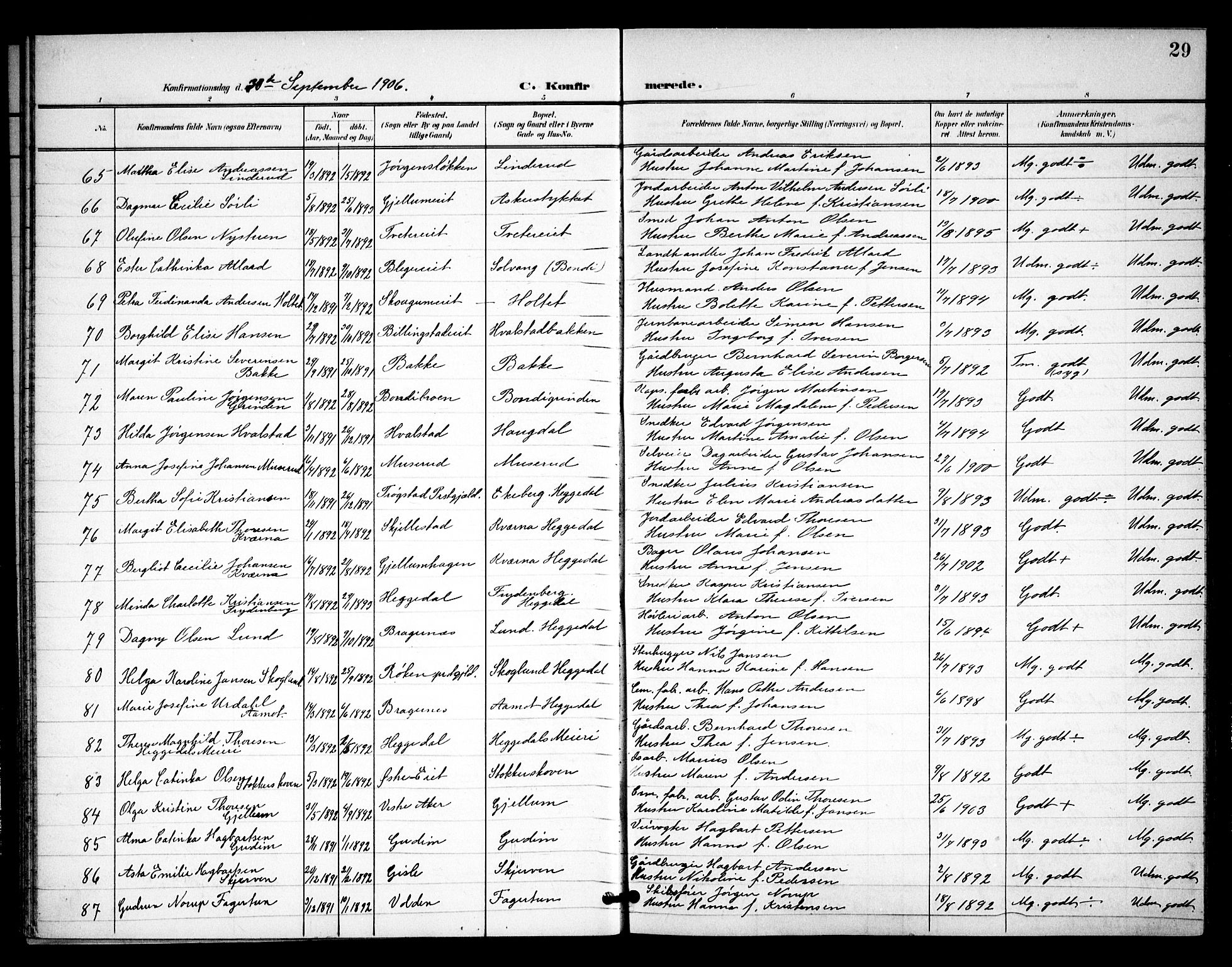 Asker prestekontor Kirkebøker, SAO/A-10256a/F/Fa/L0016: Parish register (official) no. I 16, 1900-1917, p. 29