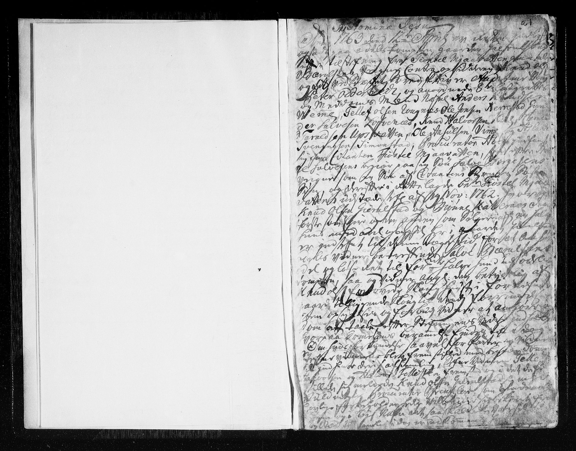 Østre Råbyggelag sorenskriveri, SAK/1221-0016/F/Fa/L0018: Tingbok nr 17 med register, 1763-1766, p. 0b-1a