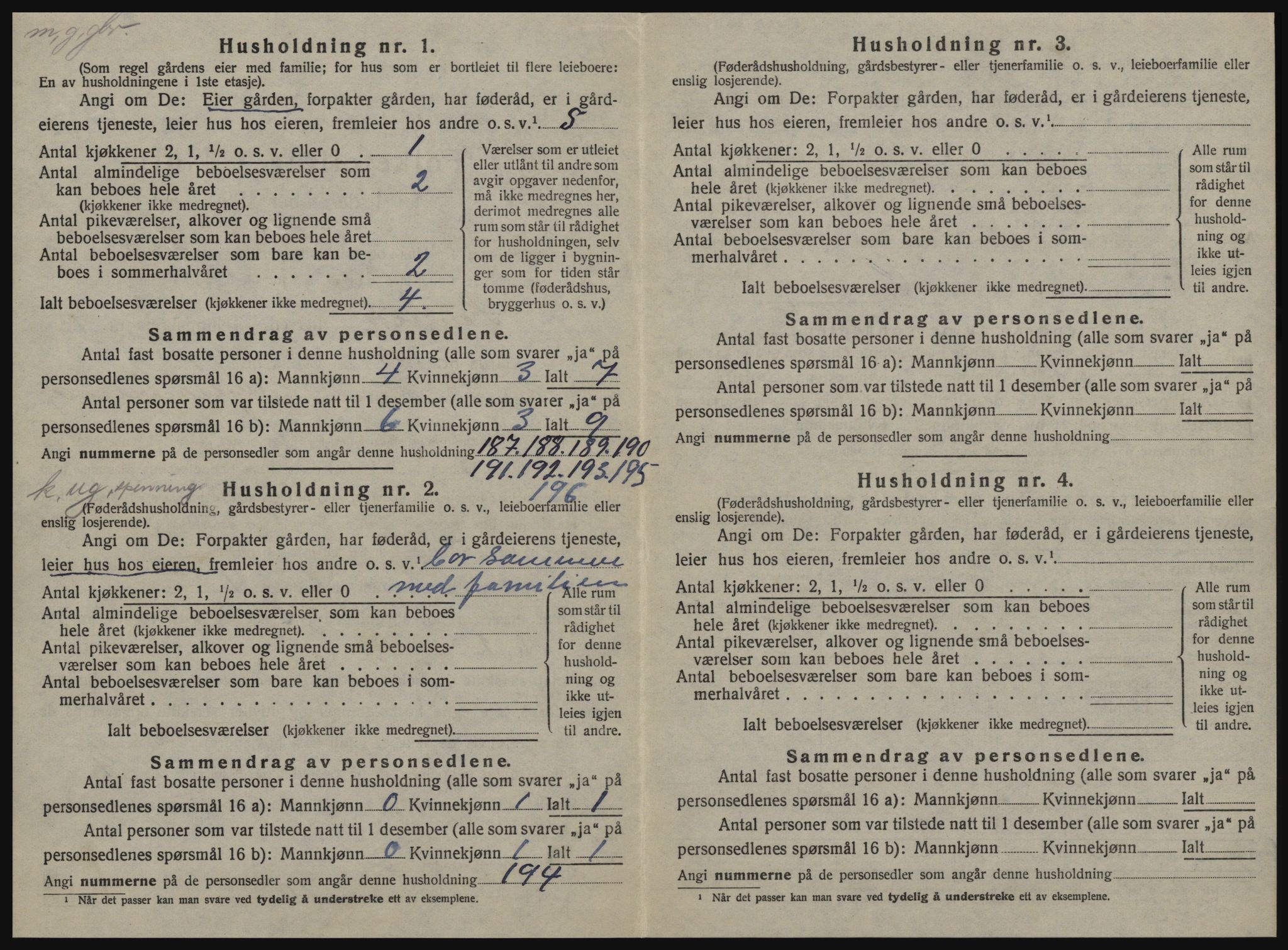 SAT, 1920 census for Lensvik, 1920, p. 367